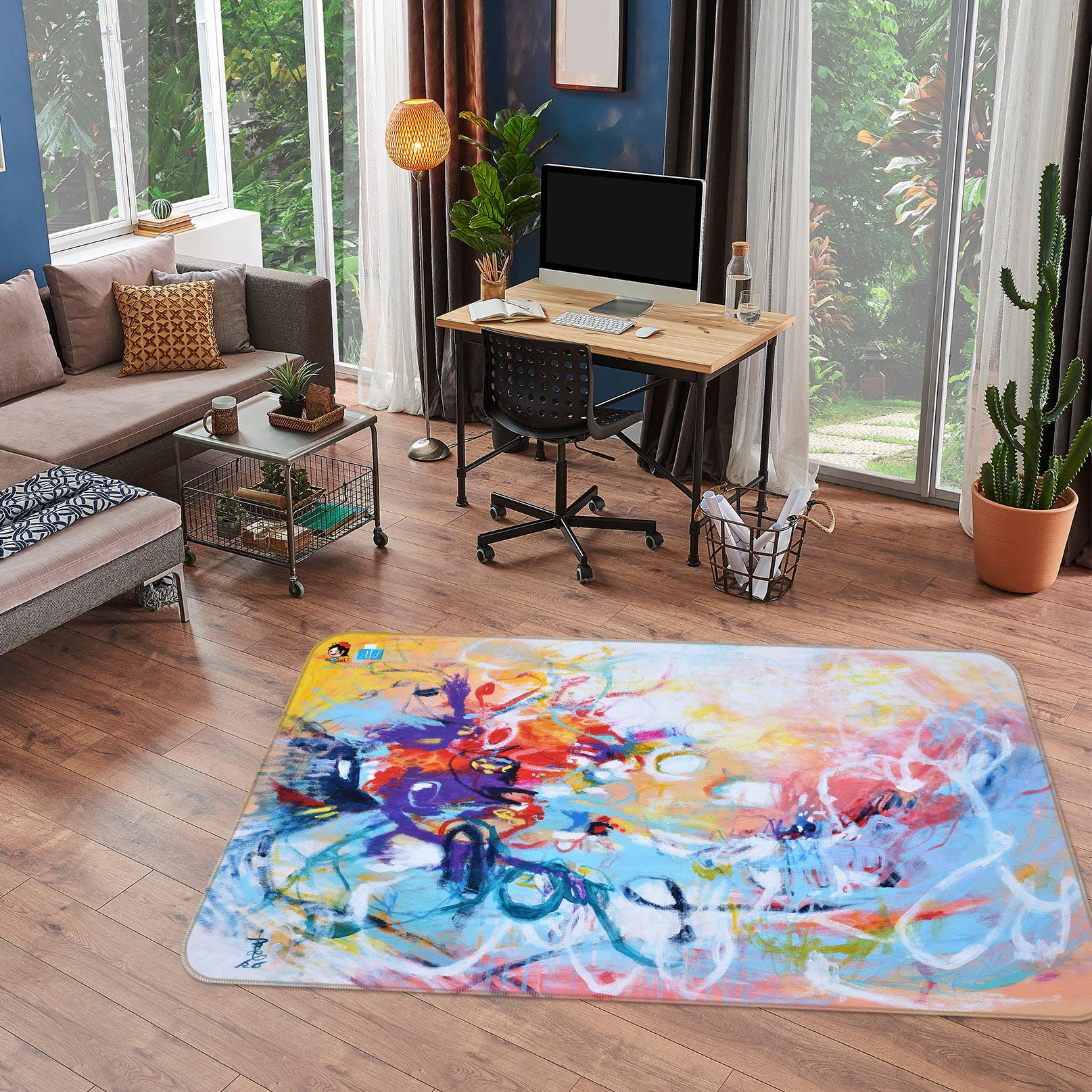 3D Color Pigment Texture 12384 Misako Chida Rug Non Slip Rug Mat