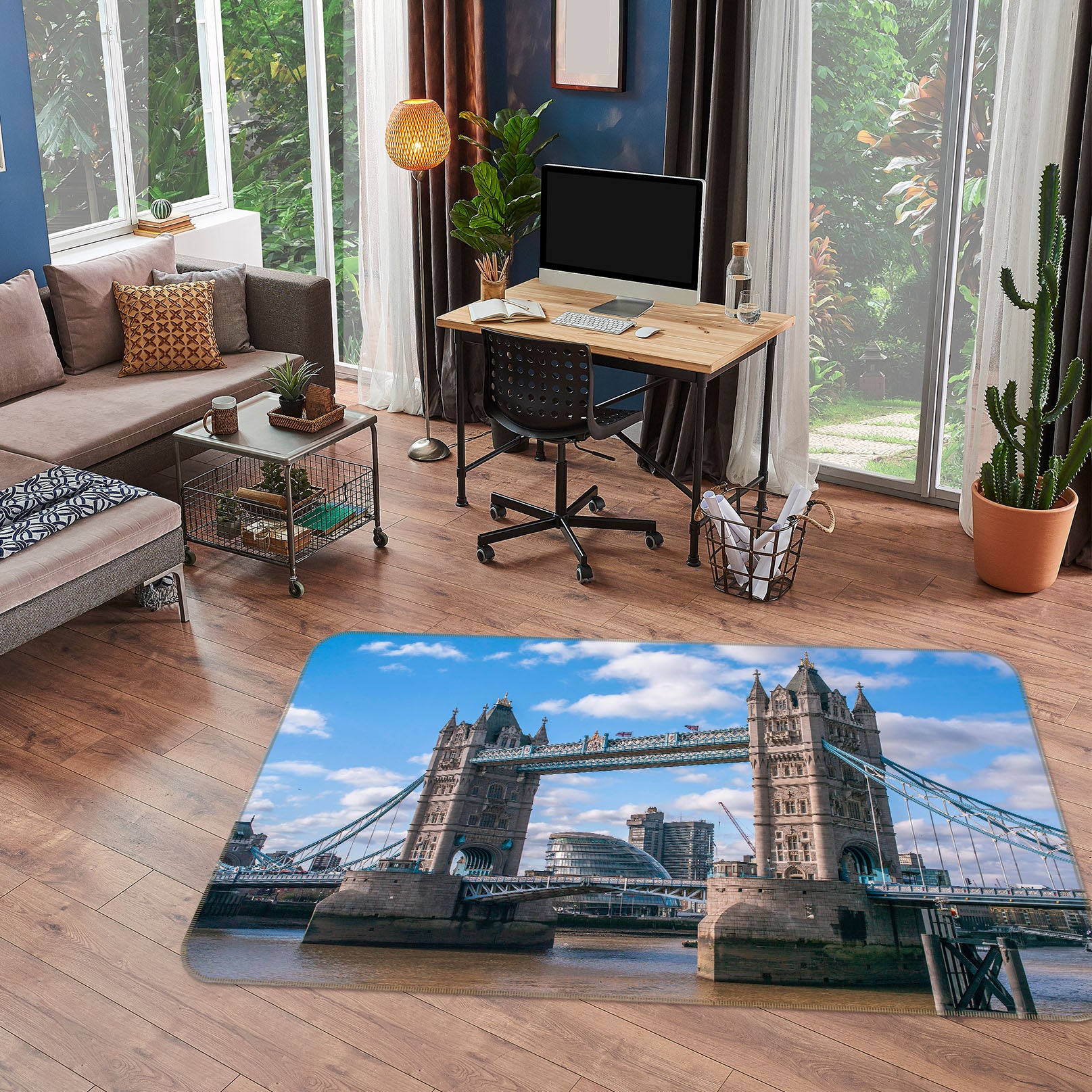 3D Tower Bridge 3002 Assaf Frank Rug Non Slip Rug Mat