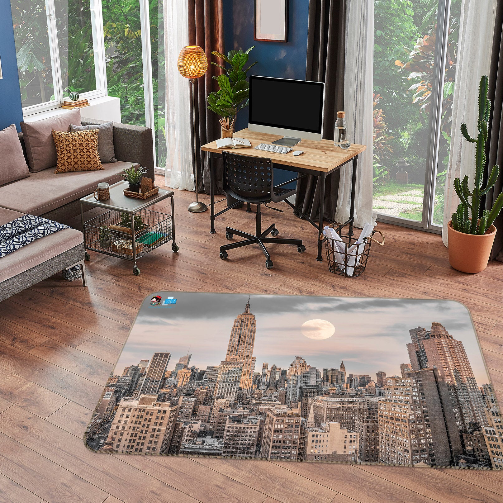 3D City Building 6719 Assaf Frank Rug Non Slip Rug Mat