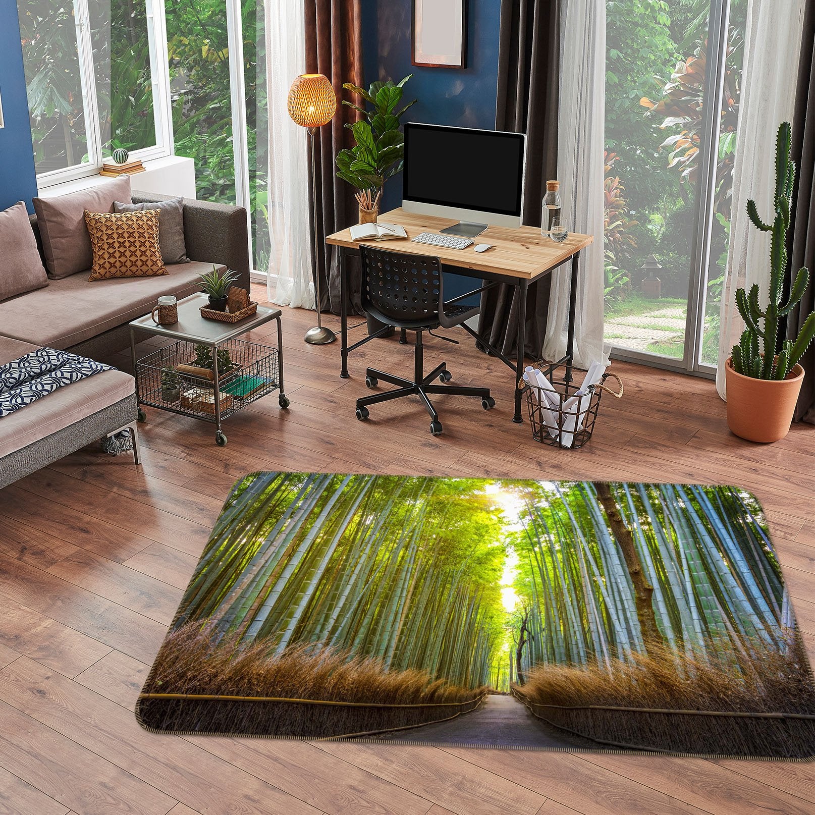 3D Bamboo Forest 1085 Marco Carmassi Rug Non Slip Rug Mat Mat AJ Creativity Home 