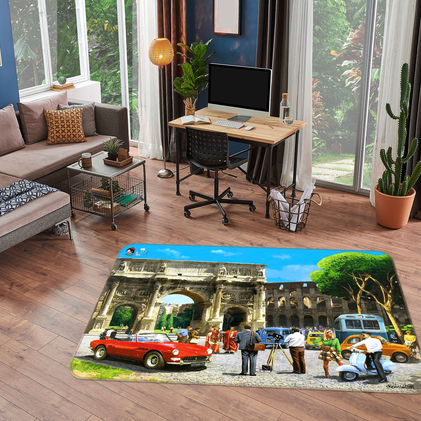 3D Building Car 022 Kevin Walsh Rug Non Slip Rug Mat