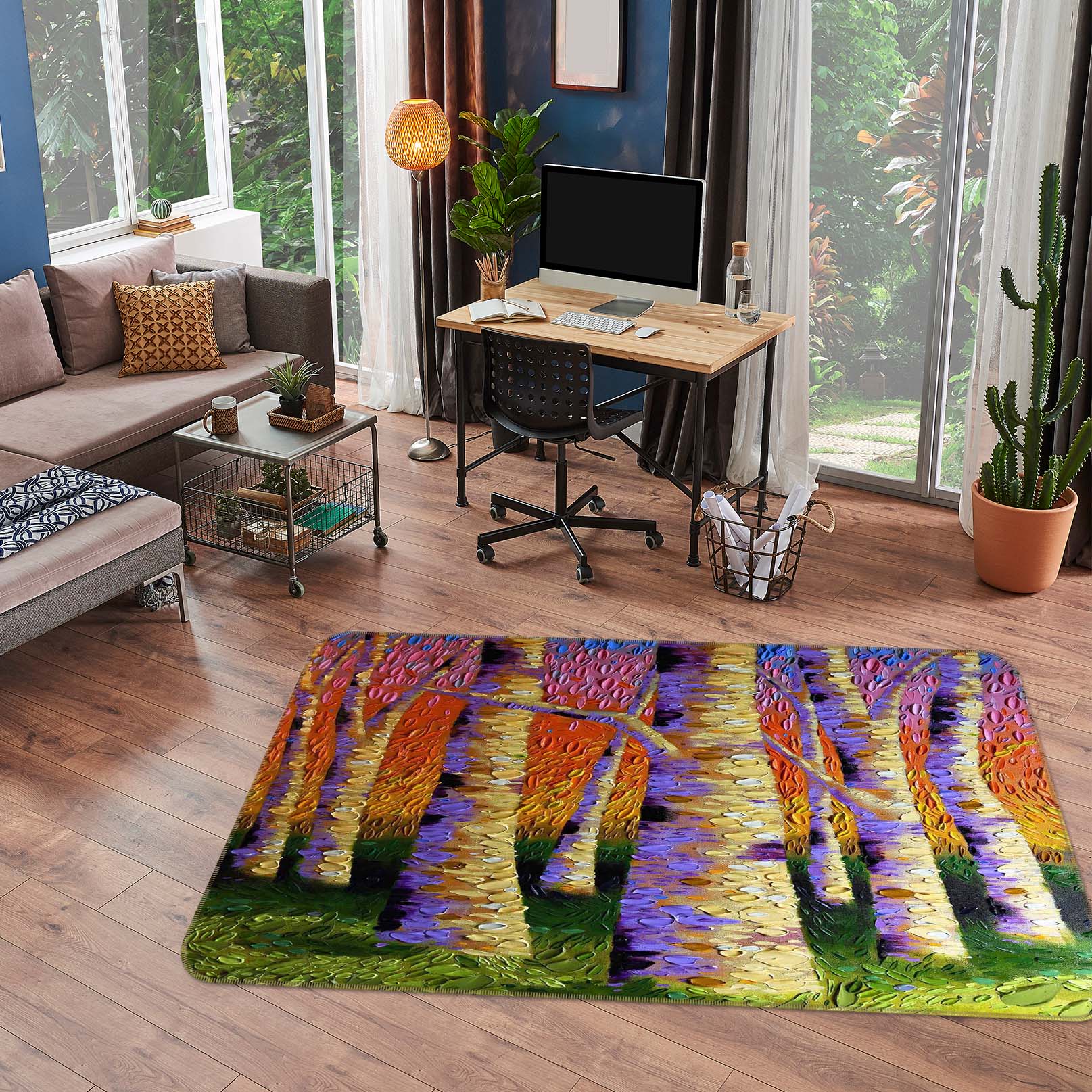 3D Rainbow Connection 1013 Dena Tollefson Rug Non Slip Rug Mat