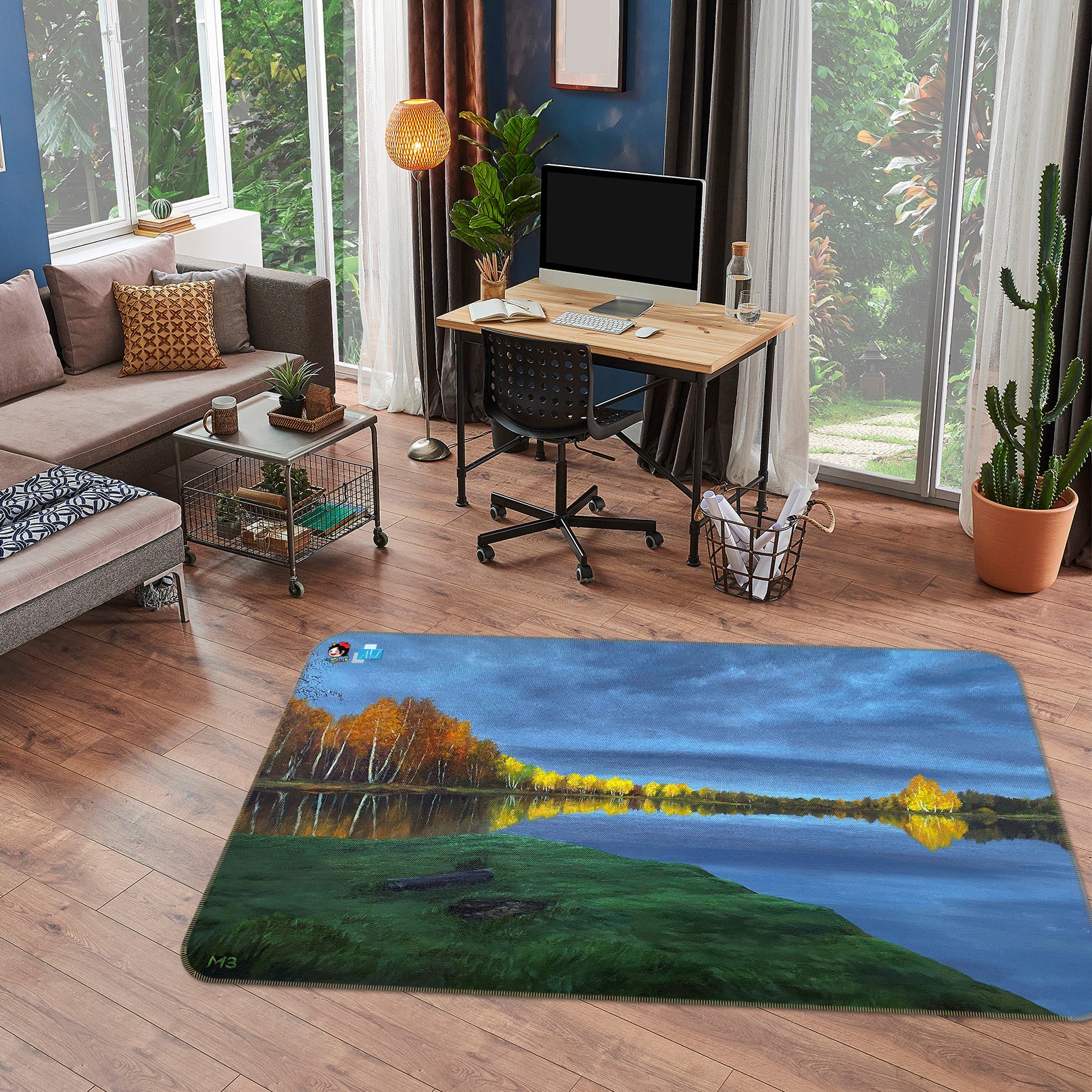 3D Meadow Woods Lake 96226 Marina Zotova Rug Non Slip Rug Mat