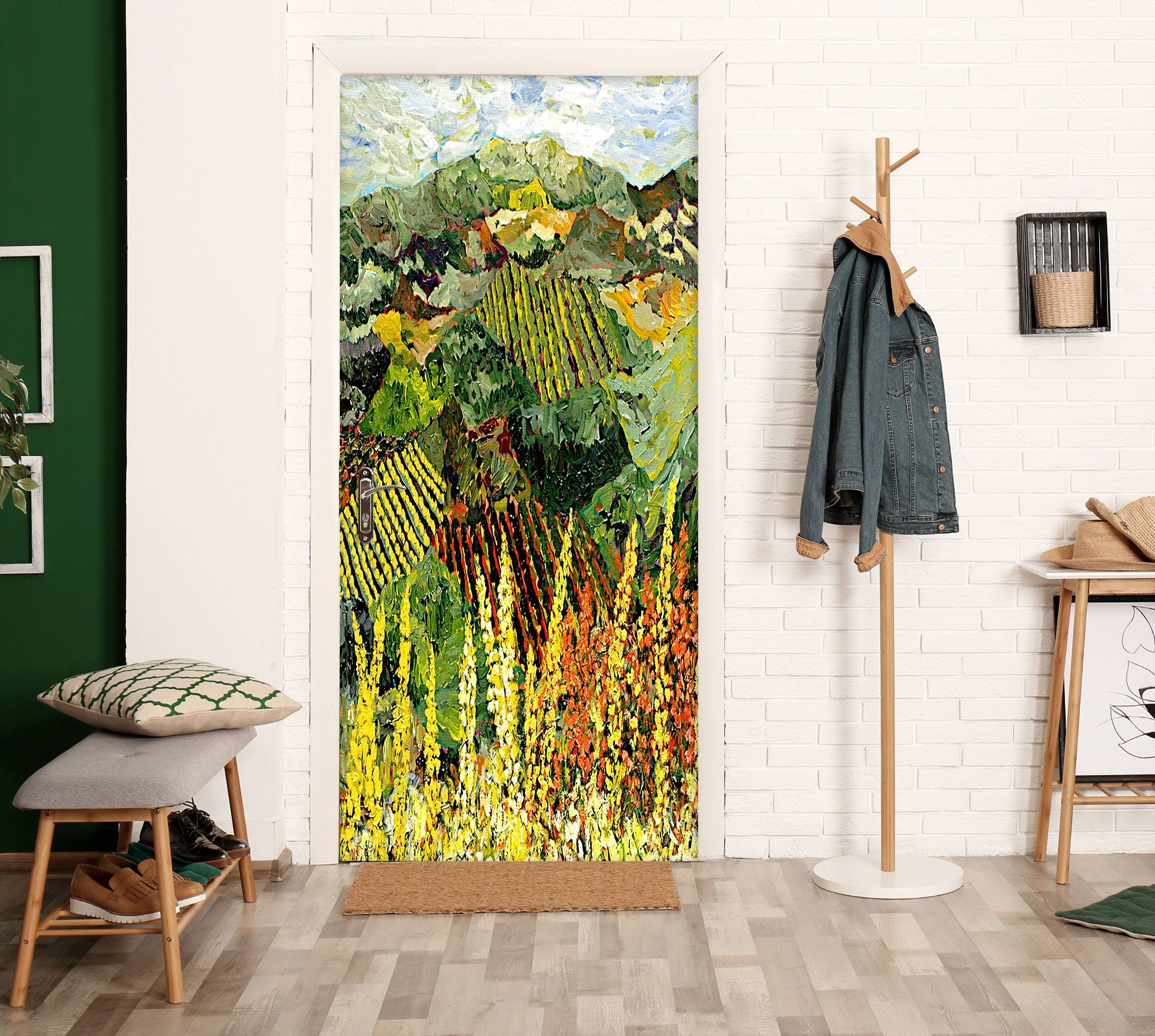 3D Field Grass Flower Bush 9329 Allan P. Friedlander Door Mural