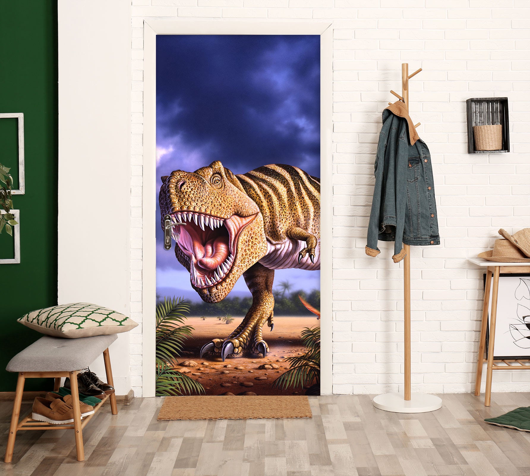 3D Tyrannosaurus Rex 112118 Jerry LoFaro Door Mural