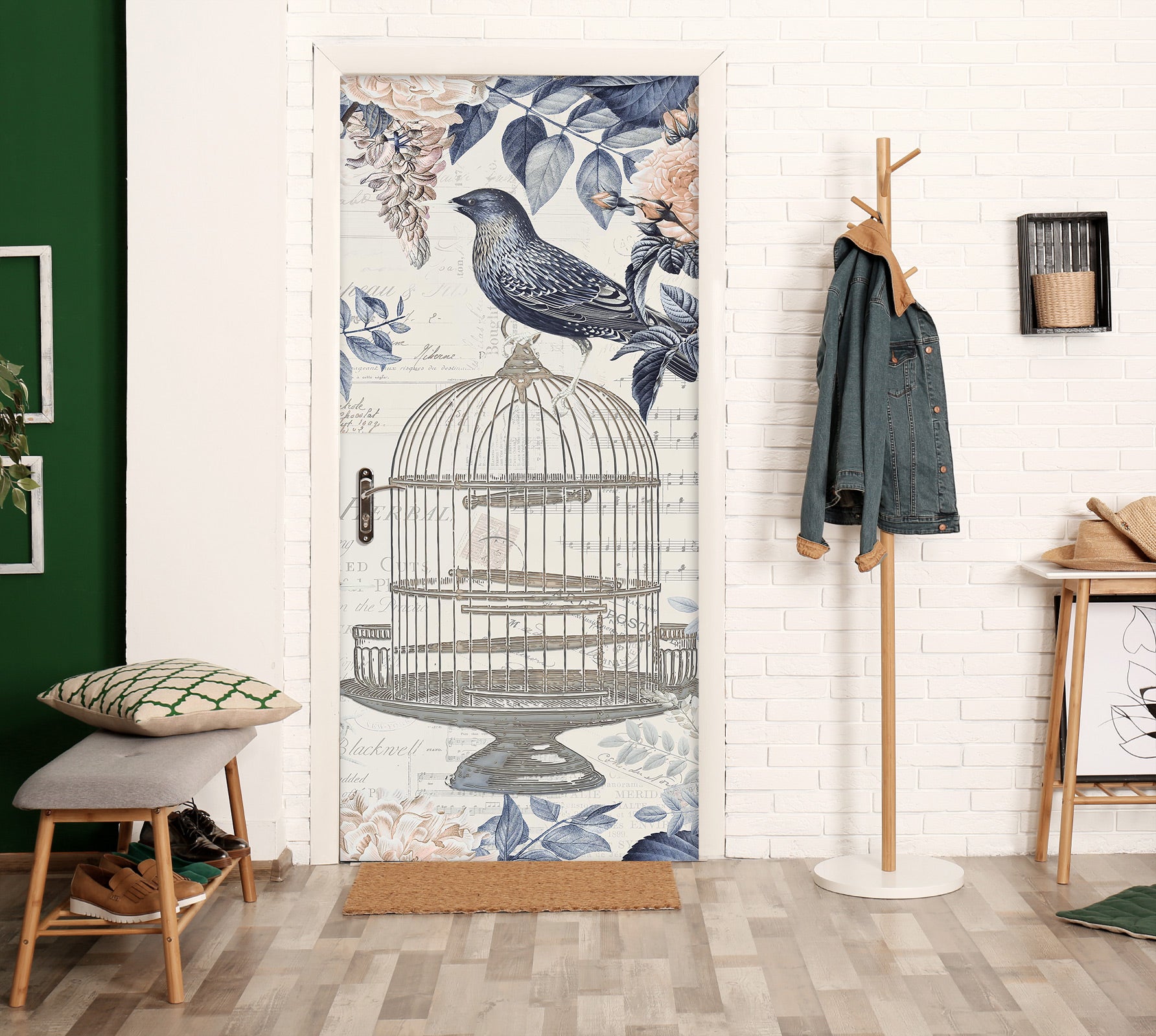 3D Birdcage 11891 Andrea Haase Door Mural