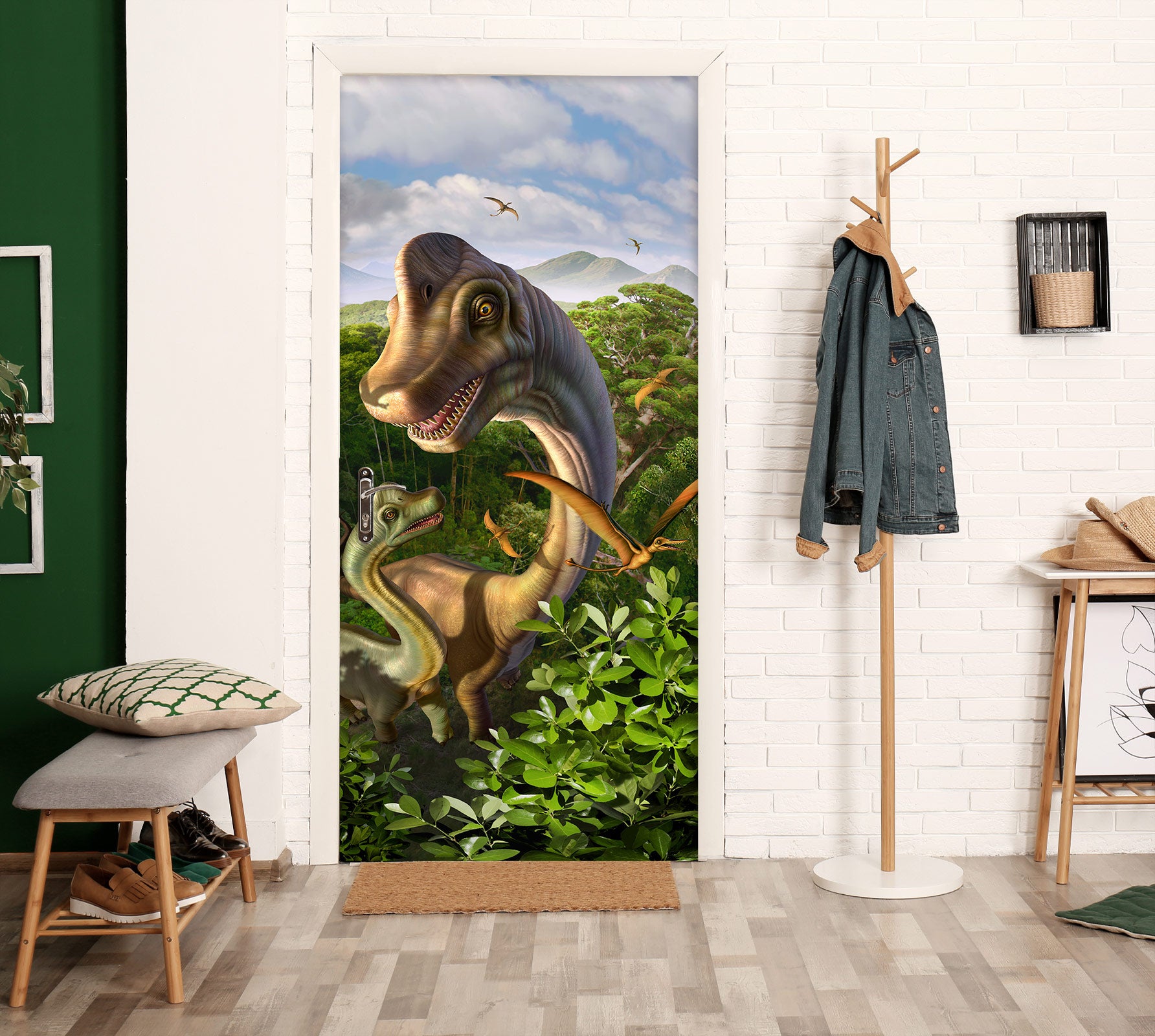 3D Jungle Dinosaur 112116 Jerry LoFaro Door Mural