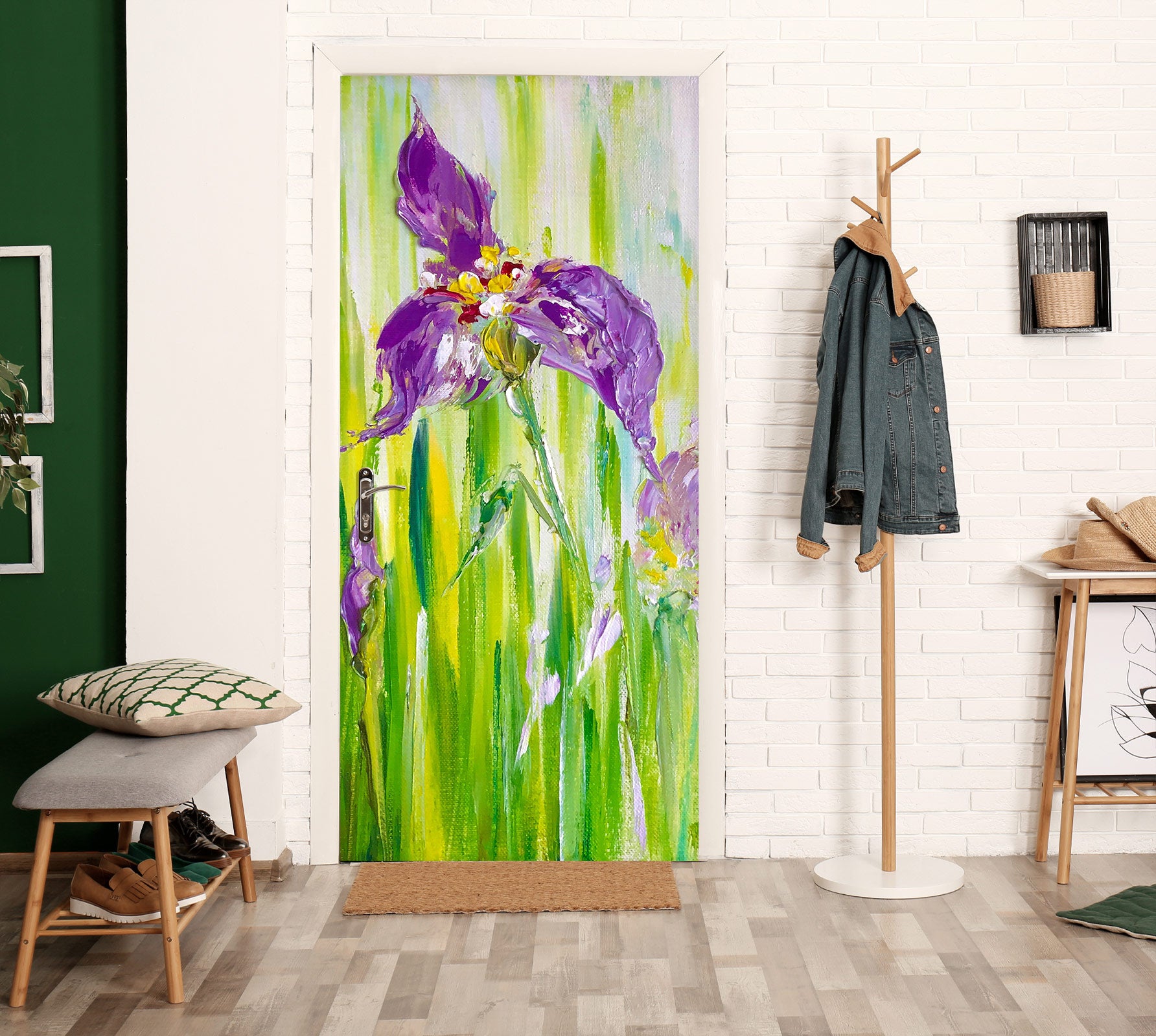 3D Purple Petal 3127 Skromova Marina Door Mural