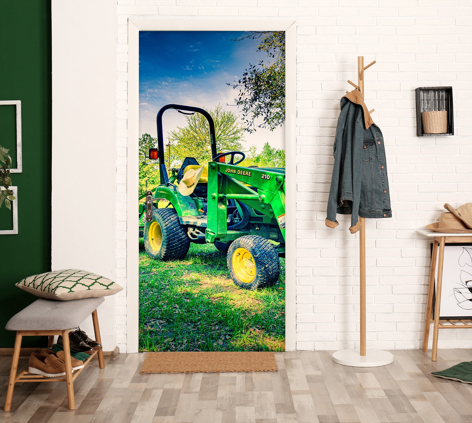 3D Lawn Green Car 107195 Beth Sheridan Door Mural