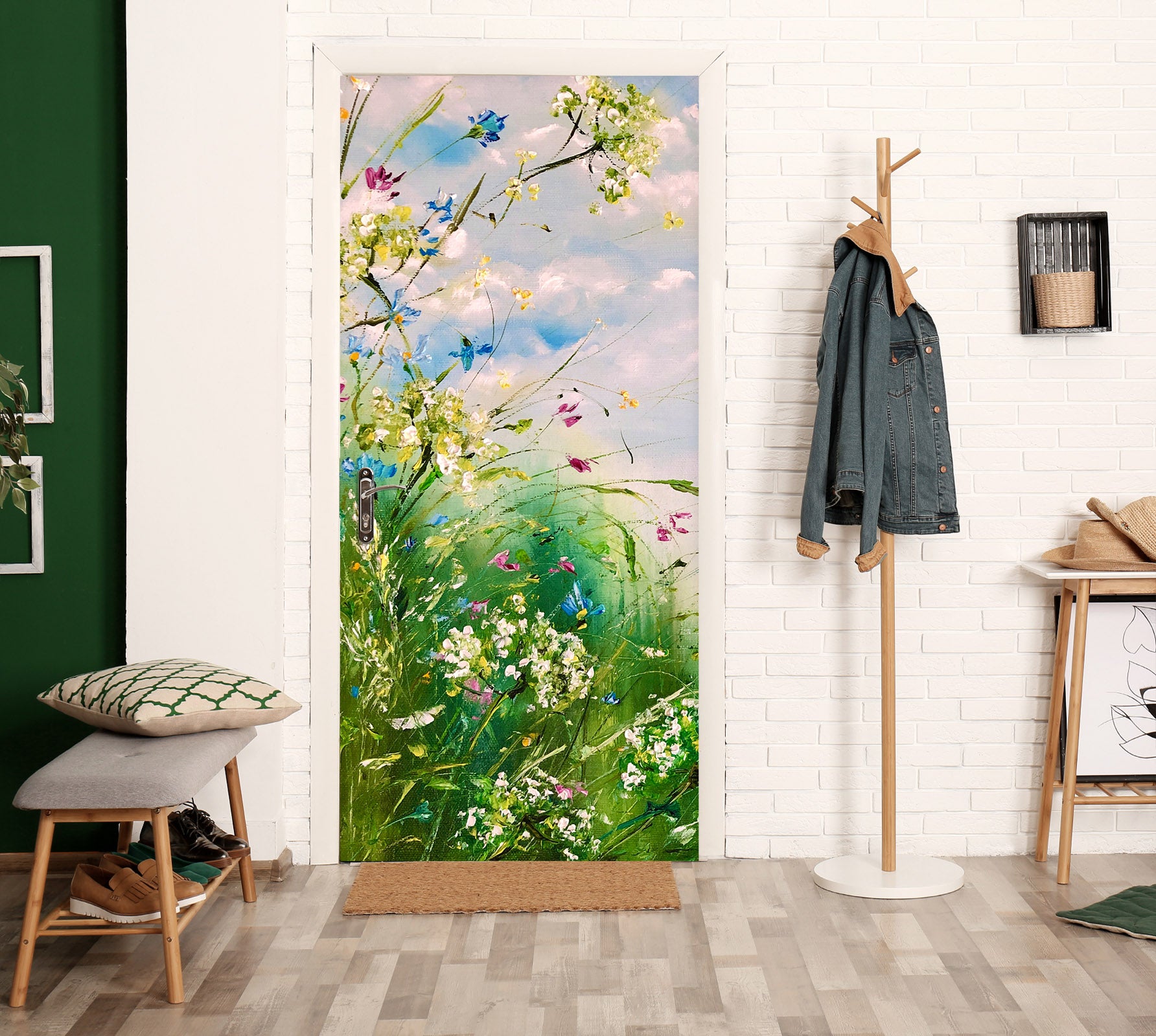 3D Green Plants 3246 Skromova Marina Door Mural