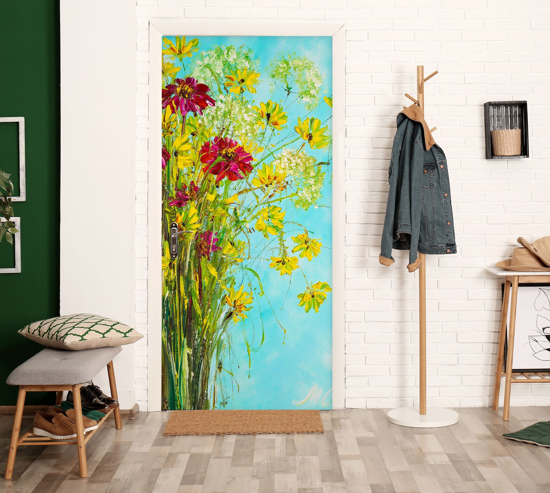 3D Yellow Flower 851 Skromova Marina Door Mural