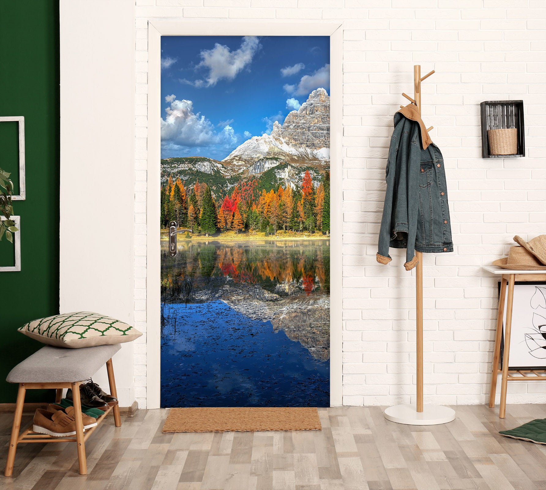 3D Woods Mountain Lake 122126 Marco Carmassi Door Mural