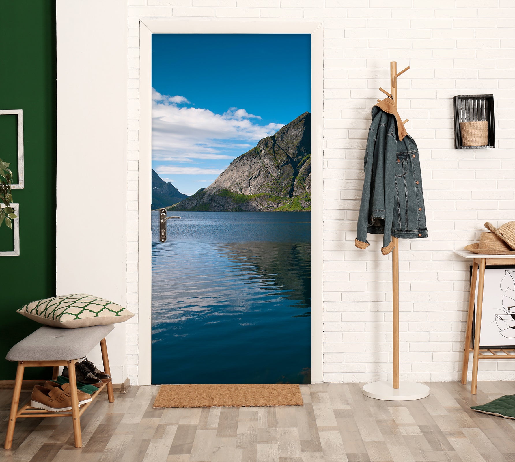 3D Lake Mountains 10660 Assaf Frank Door Mural