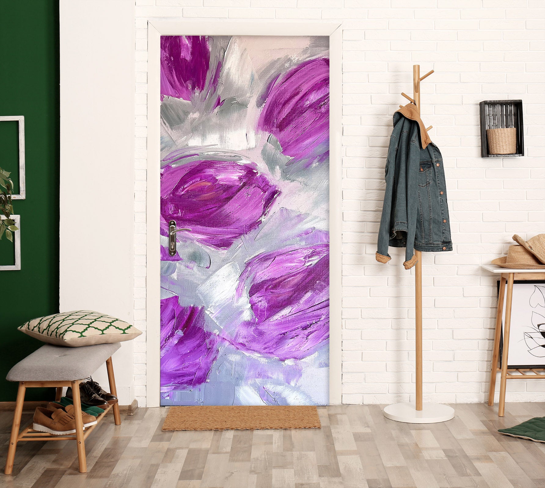 3D Purple Tulip 3083 Skromova Marina Door Mural