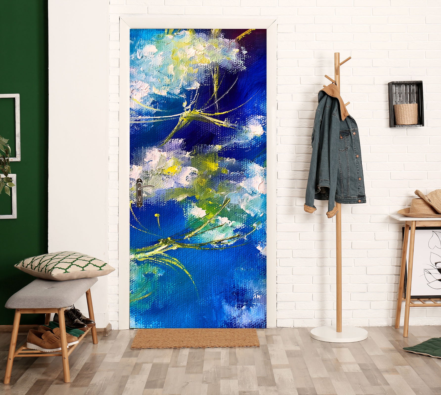 3D White Print 3313 Skromova Marina Door Mural