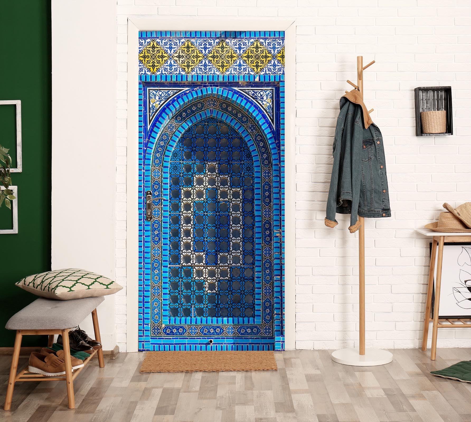 3D Blue Pattern Texture 10223 Assaf Frank Door Mural