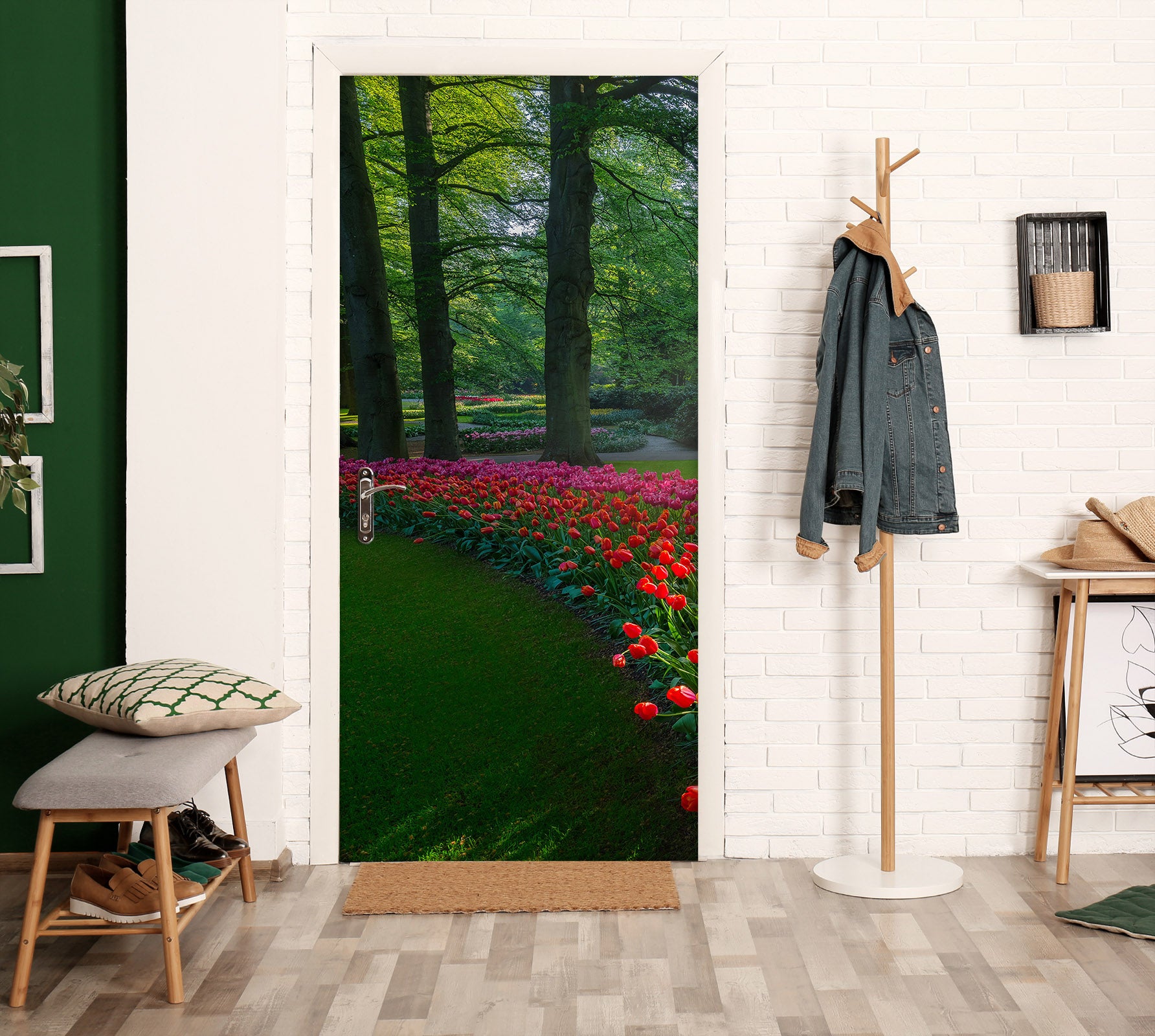 3D Flower Bush Forest 12280 Marco Carmassi Door Mural