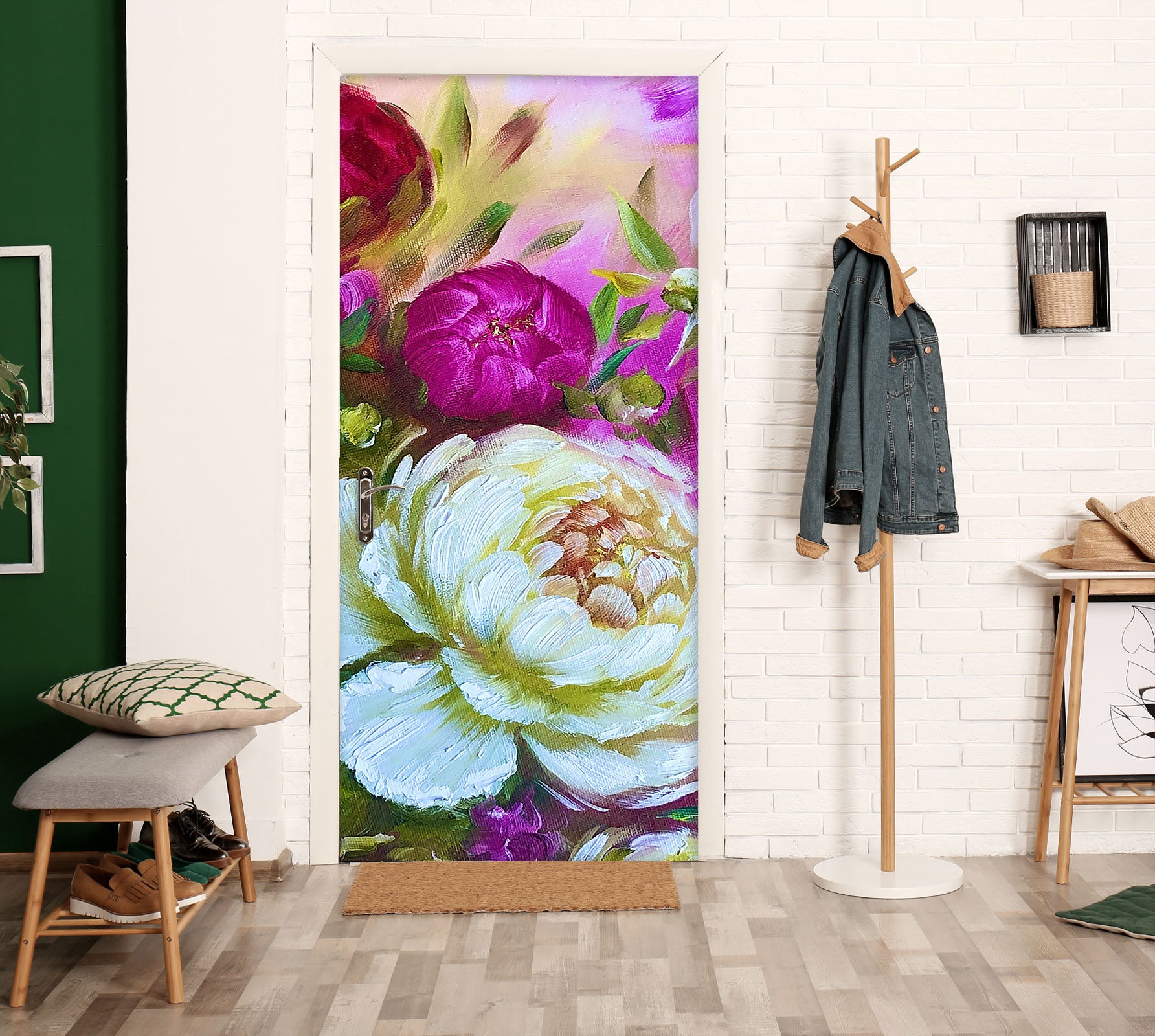 3D Pretty Peony 3318 Skromova Marina Door Mural