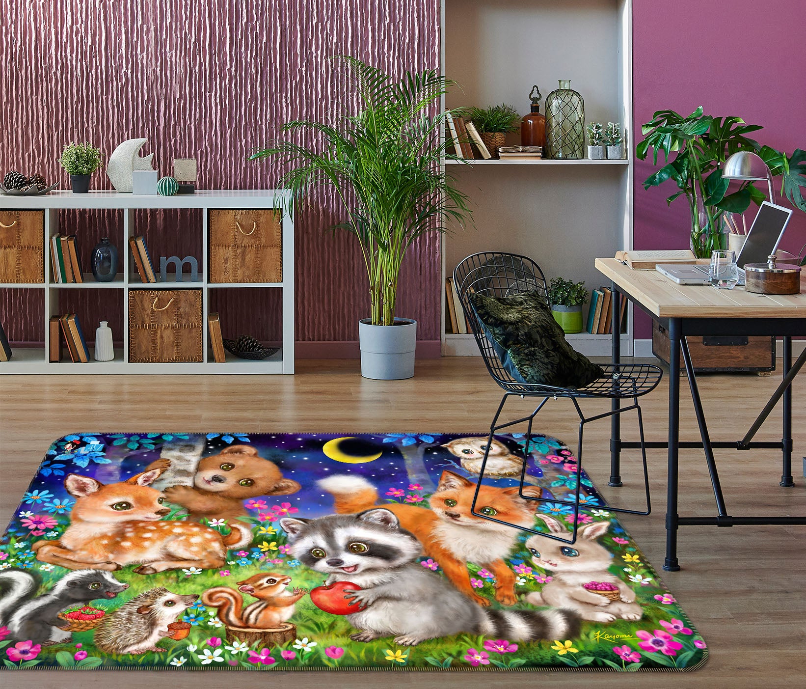 3D Cartoon Animals 5659 Kayomi Harai Rug Non Slip Rug Mat