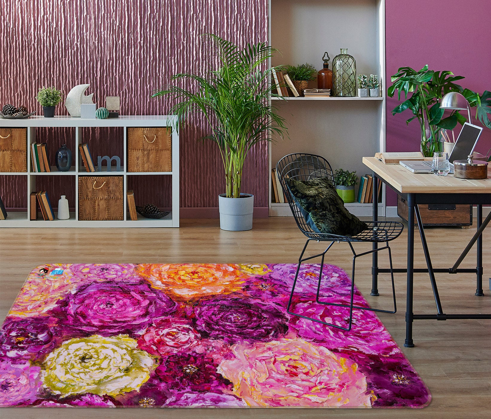 3D Bright Flowers 1239 Skromova Marina Rug Non Slip Rug Mat