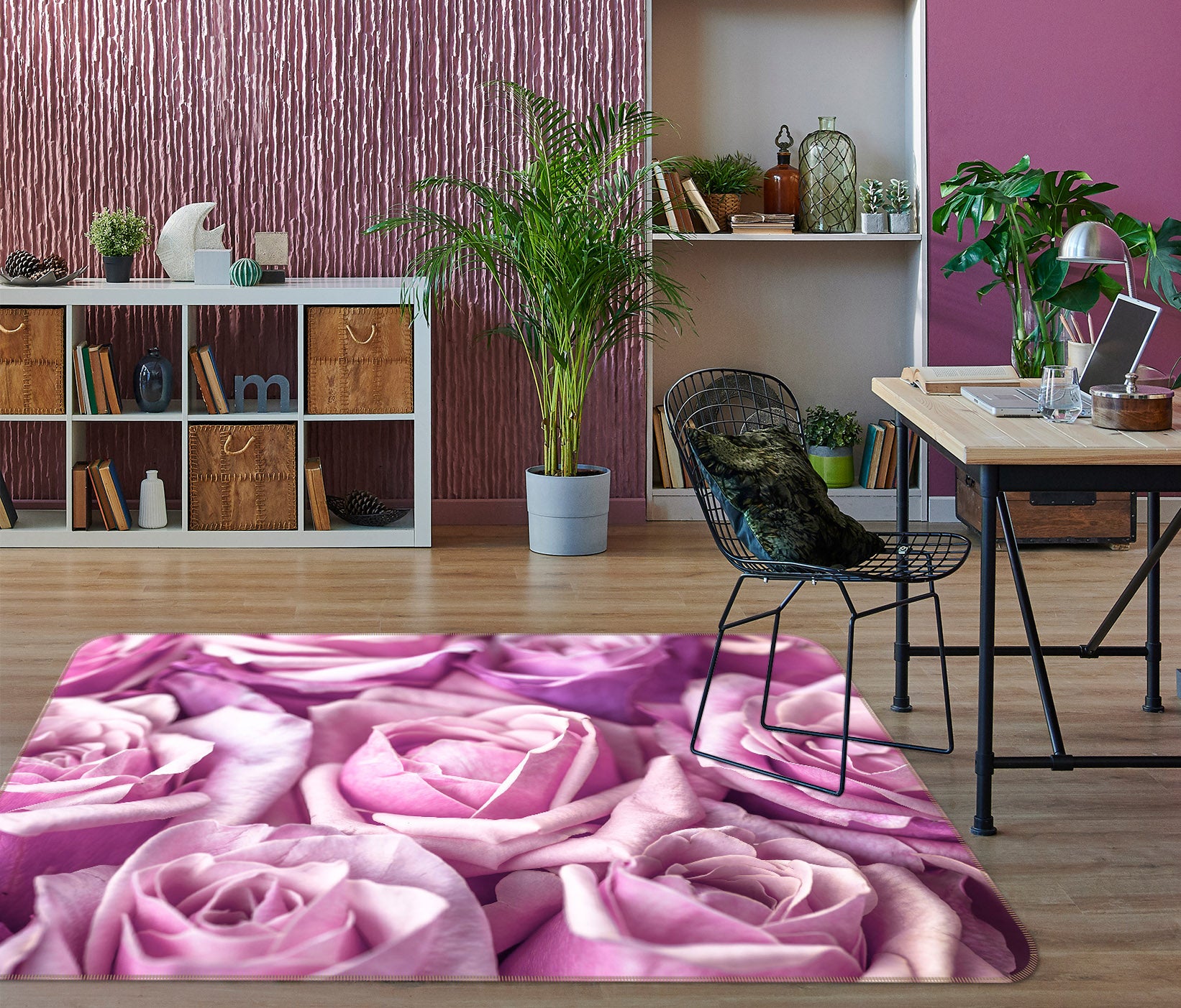 3D Purple Rose 104 Assaf Frank Rug Non Slip Rug Mat