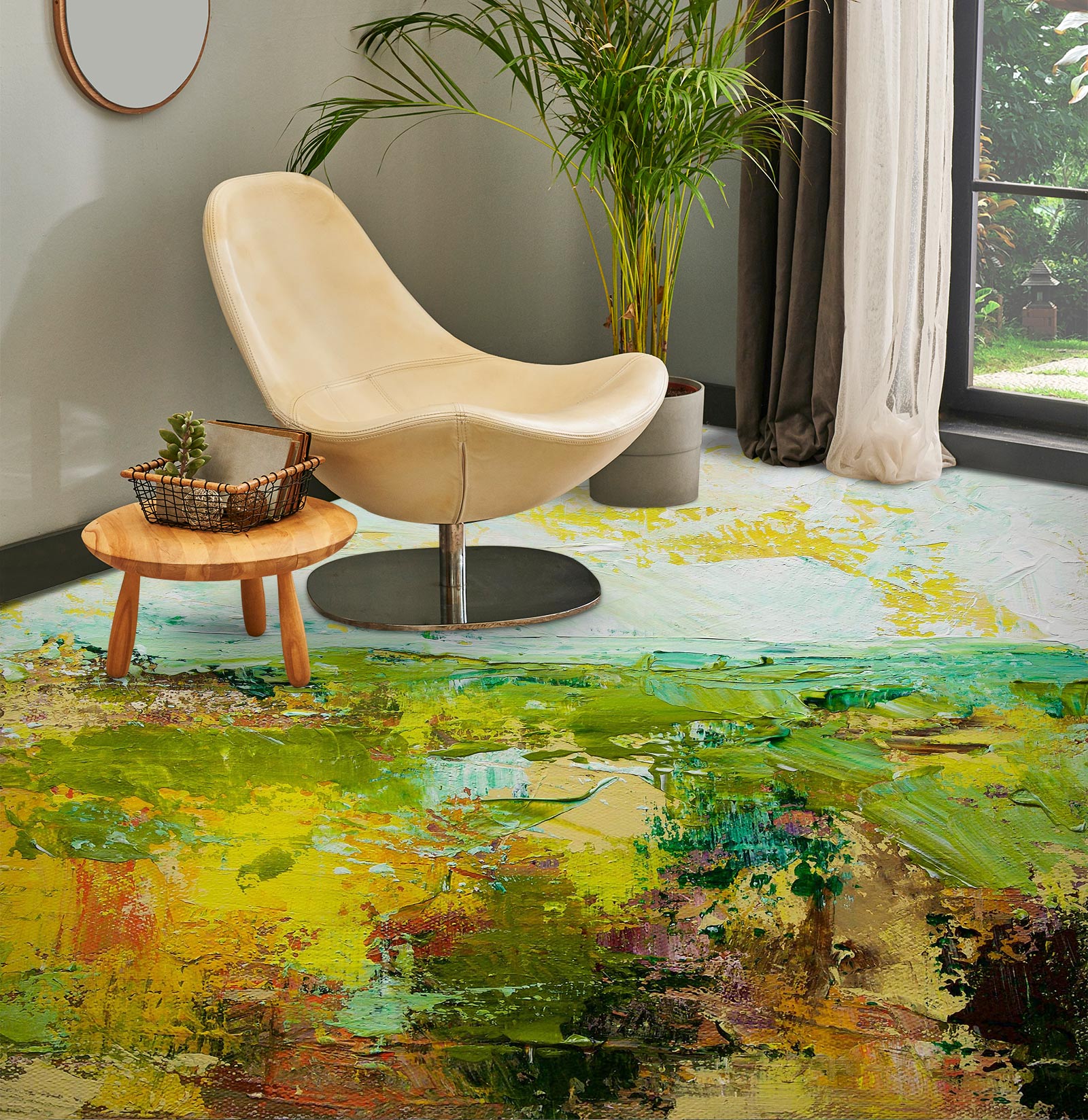 3D Green Painting Texture 9650 Allan P. Friedlander Floor Mural  Wallpaper Murals Self-Adhesive Removable Print Epoxy