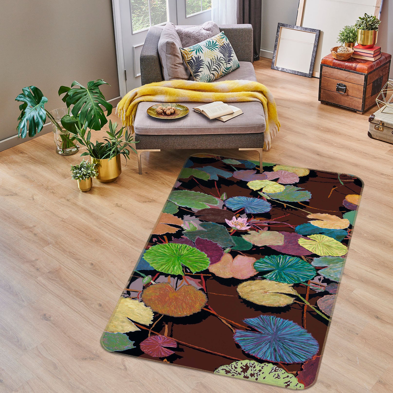 3D Dry Pond 3014 Allan P. Friedlander Rug Non Slip Rug Mat