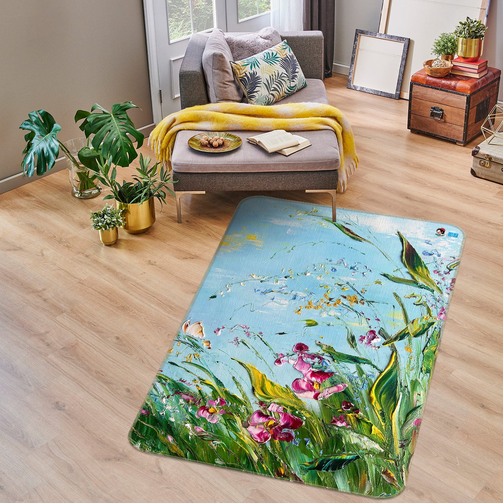 3D Grass Butterfly 1195 Skromova Marina Rug Non Slip Rug Mat