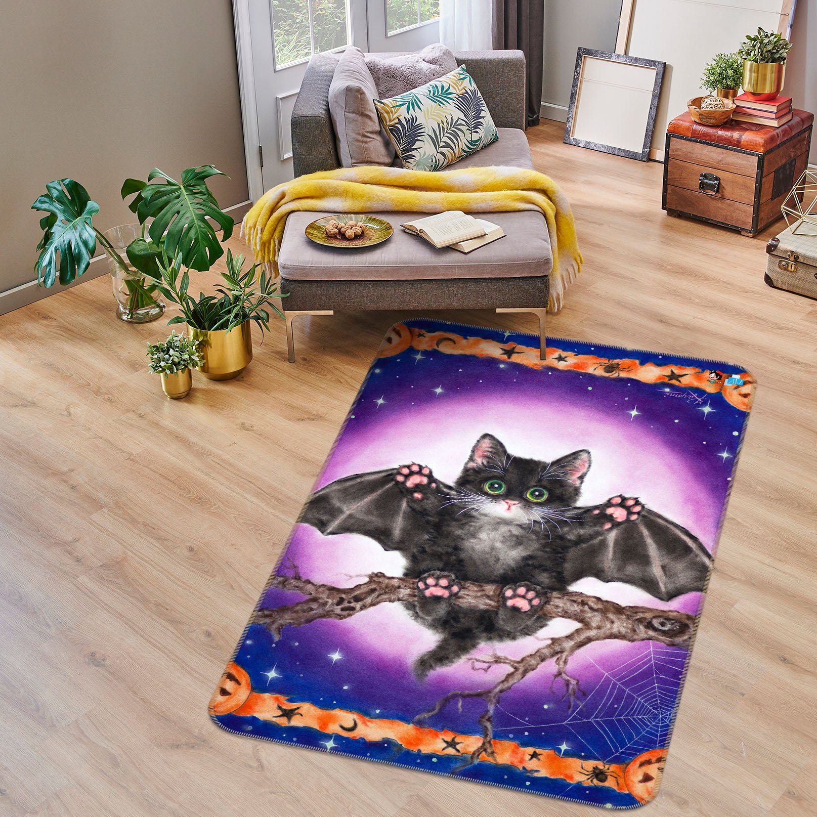 3D Bat Branch 5684 Kayomi Harai Rug Non Slip Rug Mat