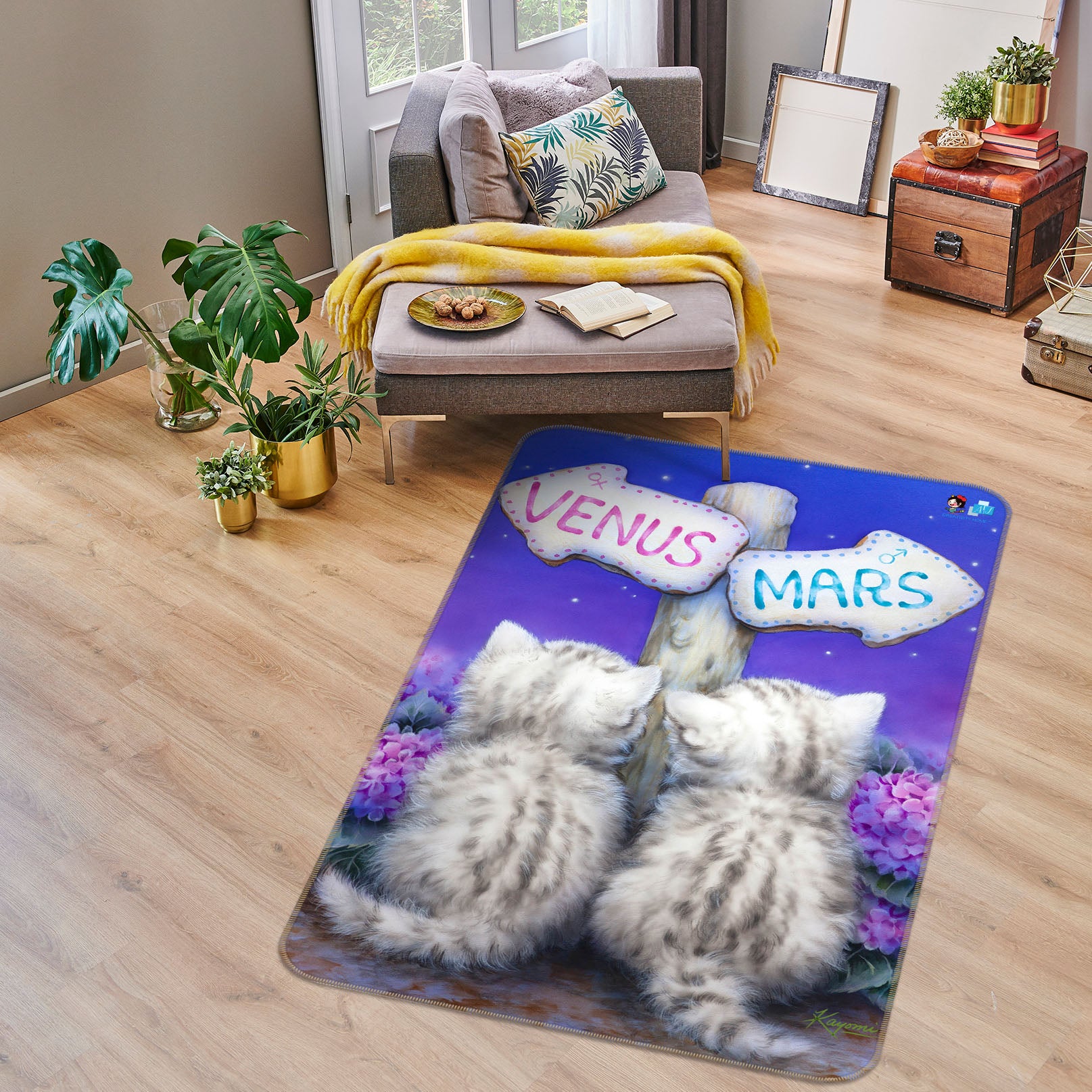 3D Cute Kitten 5699 Kayomi Harai Rug Non Slip Rug Mat