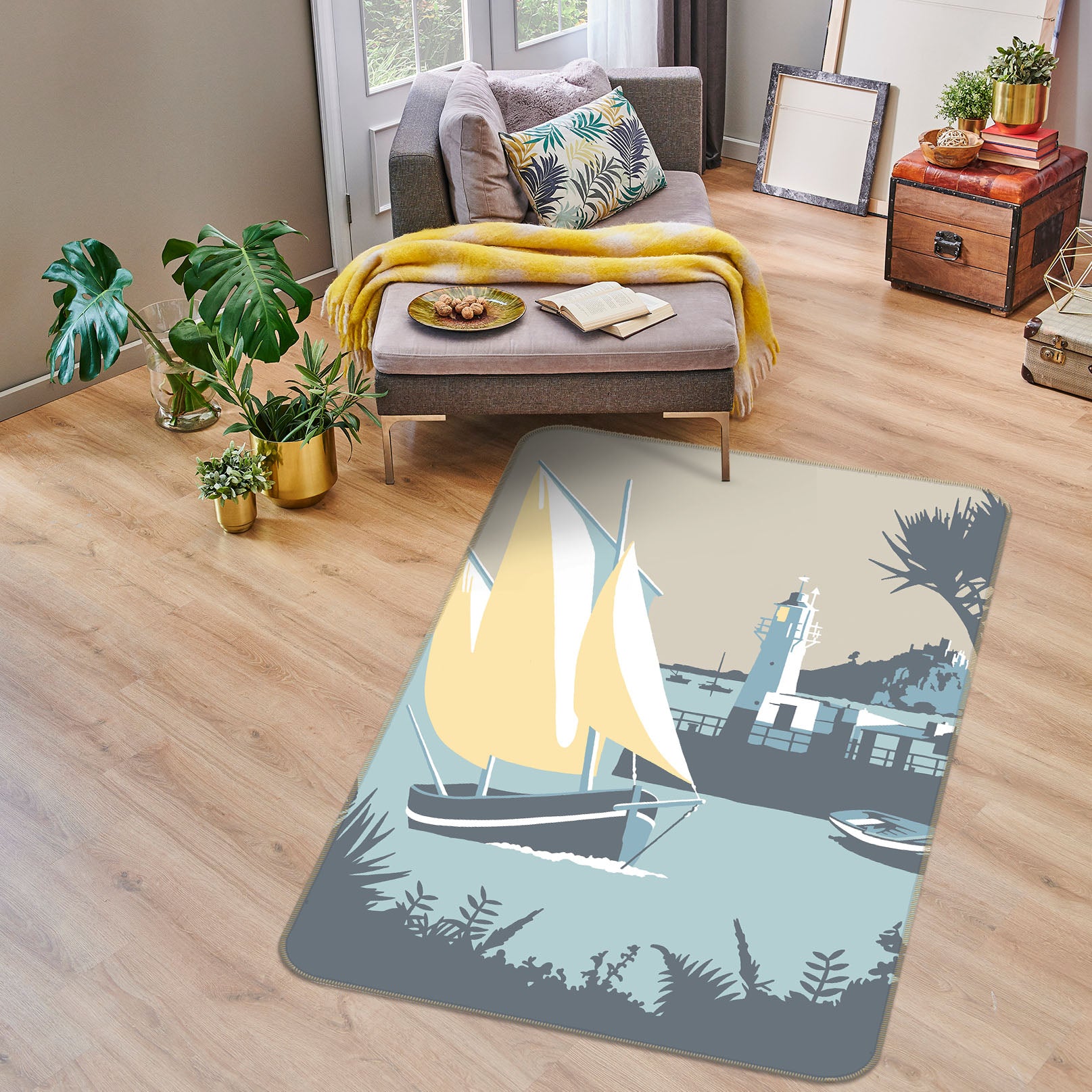 3D Newlyn 1126 Steve Read Rug Non Slip Rug Mat