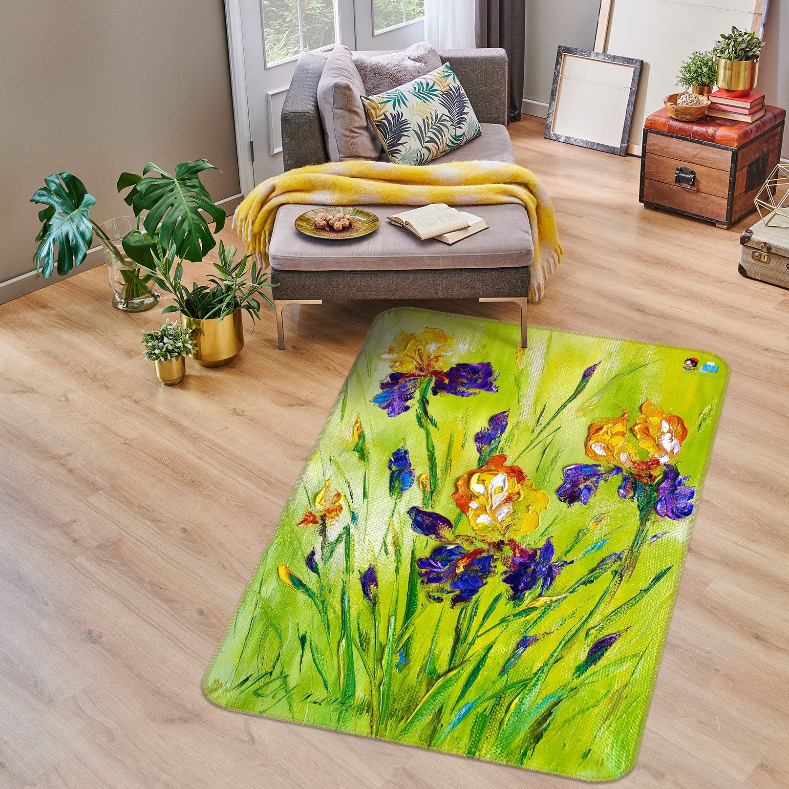 3D Paint Flower 1163 Skromova Marina Rug Non Slip Rug Mat