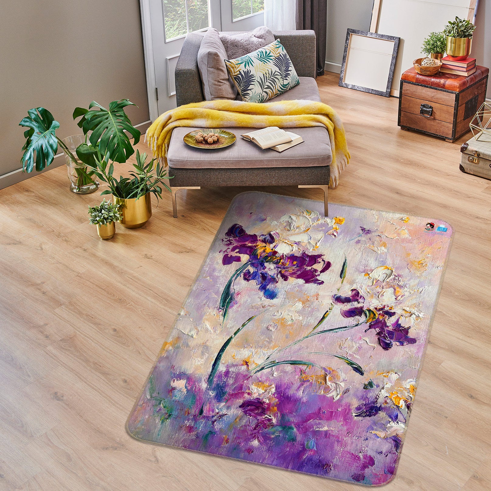 3D Flower Paint 1193 Skromova Marina Rug Non Slip Rug Mat