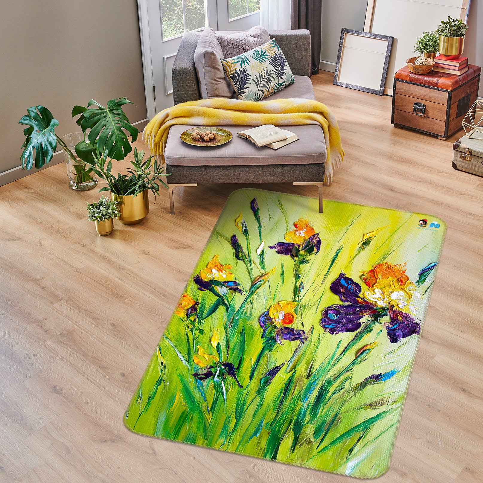 3D Flower Bud 1170 Skromova Marina Rug Non Slip Rug Mat