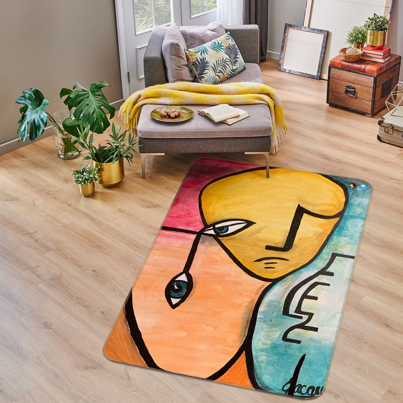 3D Eye Caricature 8219 Jacqueline Reynoso Rug Non Slip Rug Mat