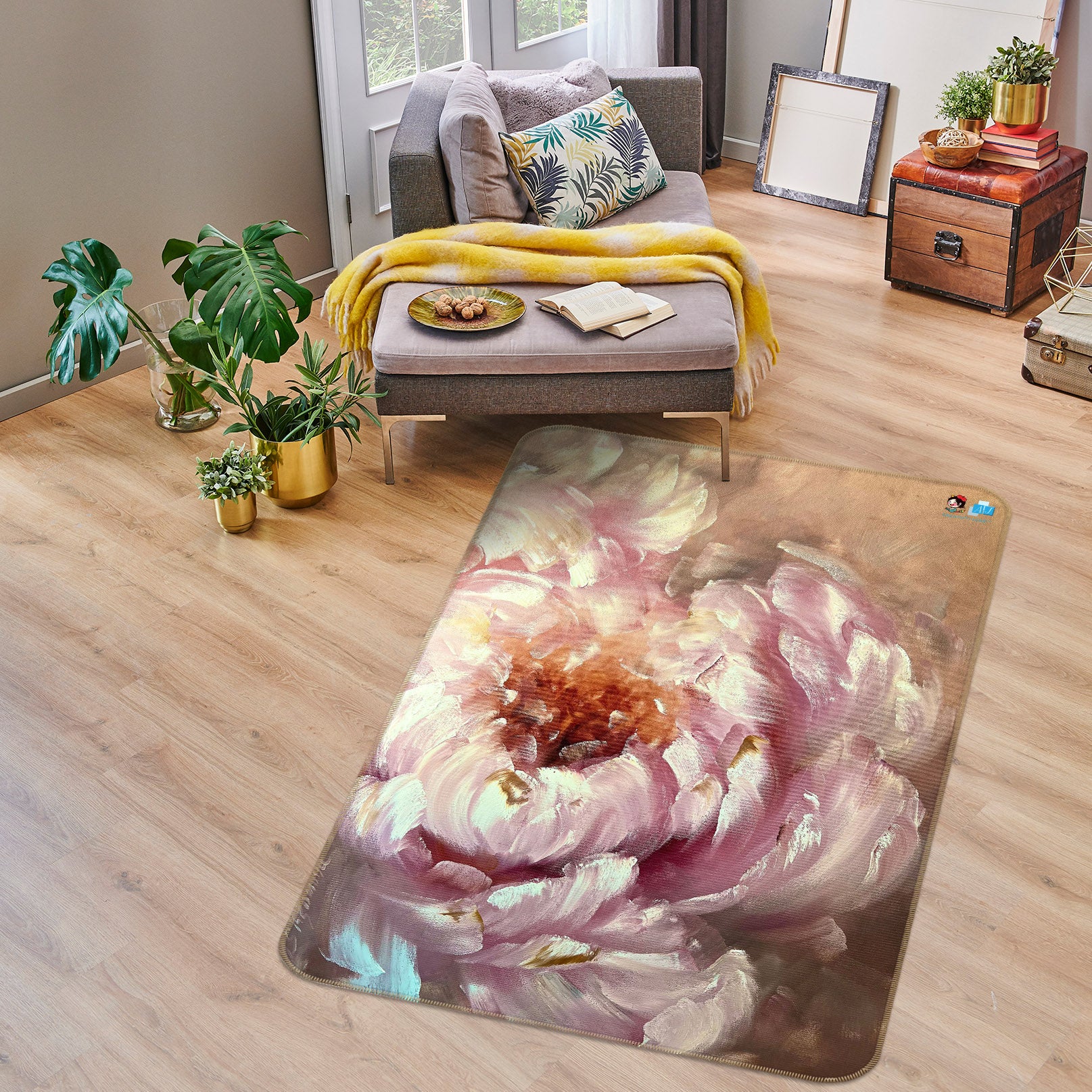 3D Painted Flowers 3864 Skromova Marina Rug Non Slip Rug Mat