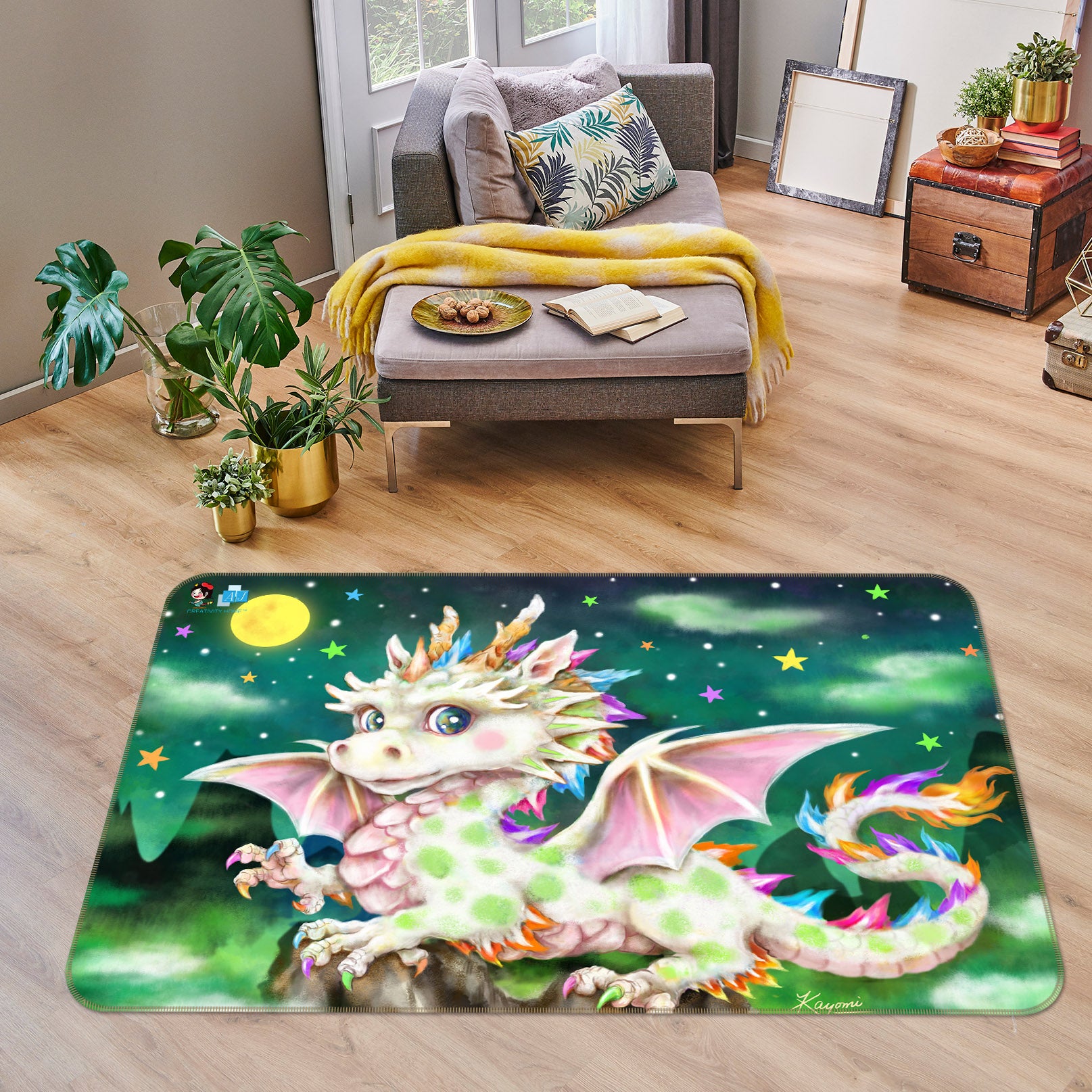 3D Cartoon Dragon 5726 Kayomi Harai Rug Non Slip Rug Mat