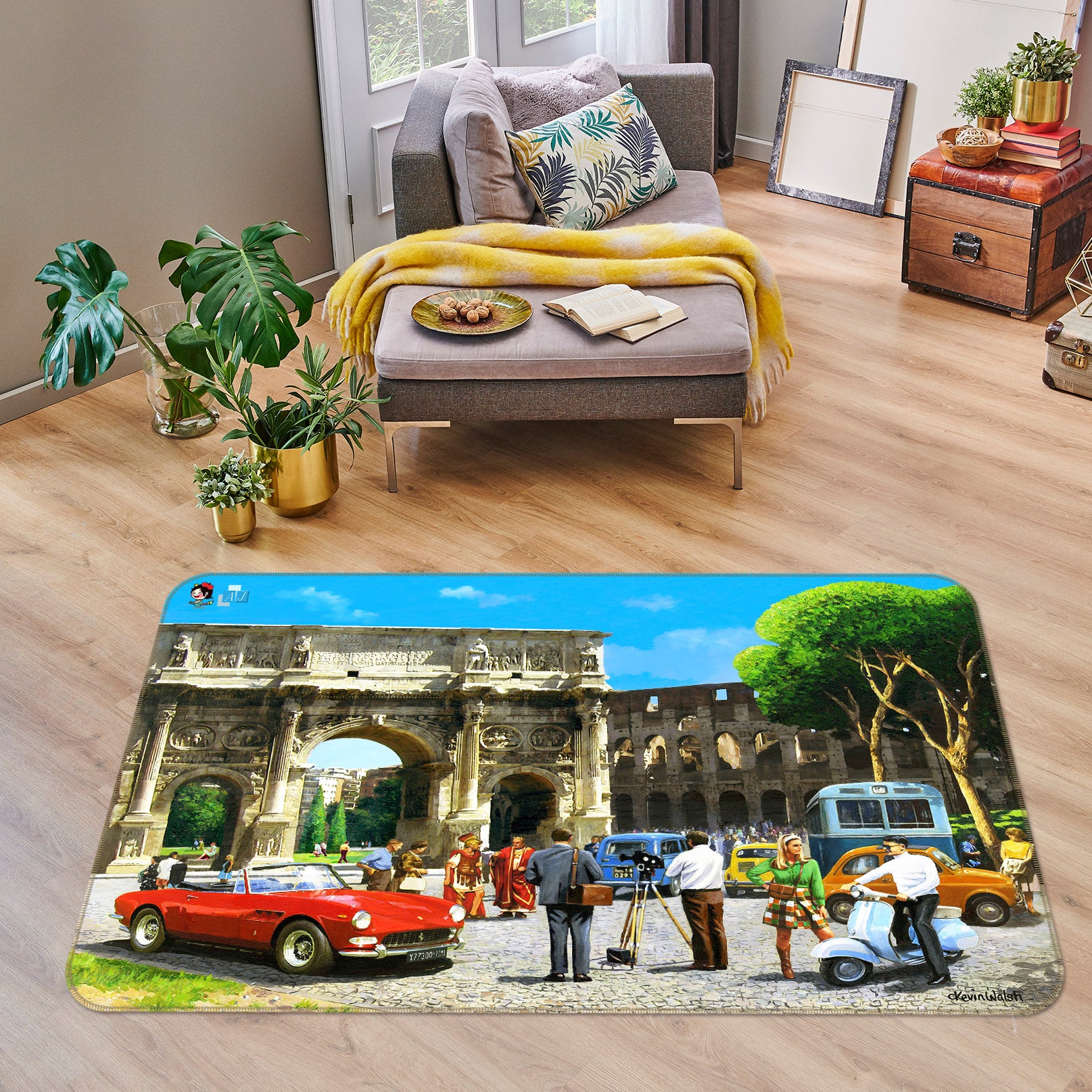 3D Building Car 022 Kevin Walsh Rug Non Slip Rug Mat