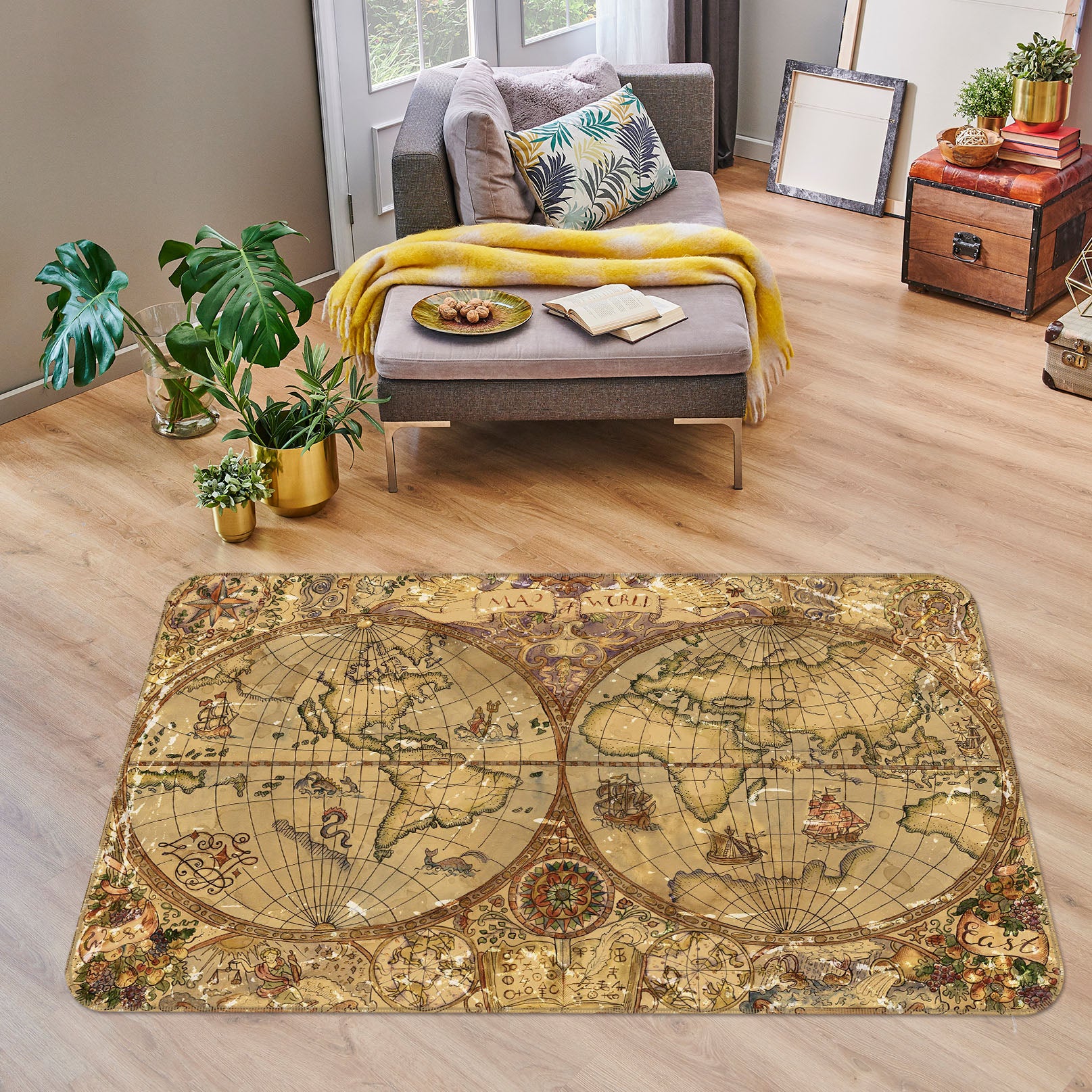 3D Precision Earth 259 World Map Non Slip Rug Mat