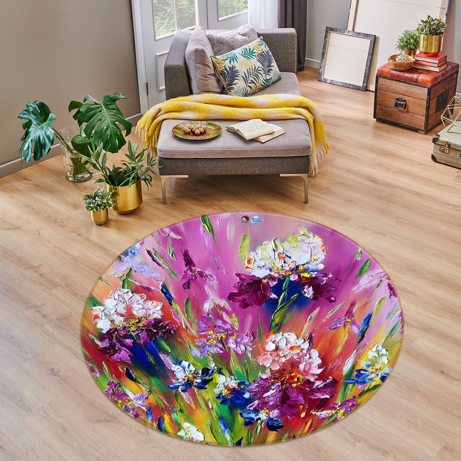 3D Flowers And Plants 905 Skromova Marina Rug Round Non Slip Rug Mat