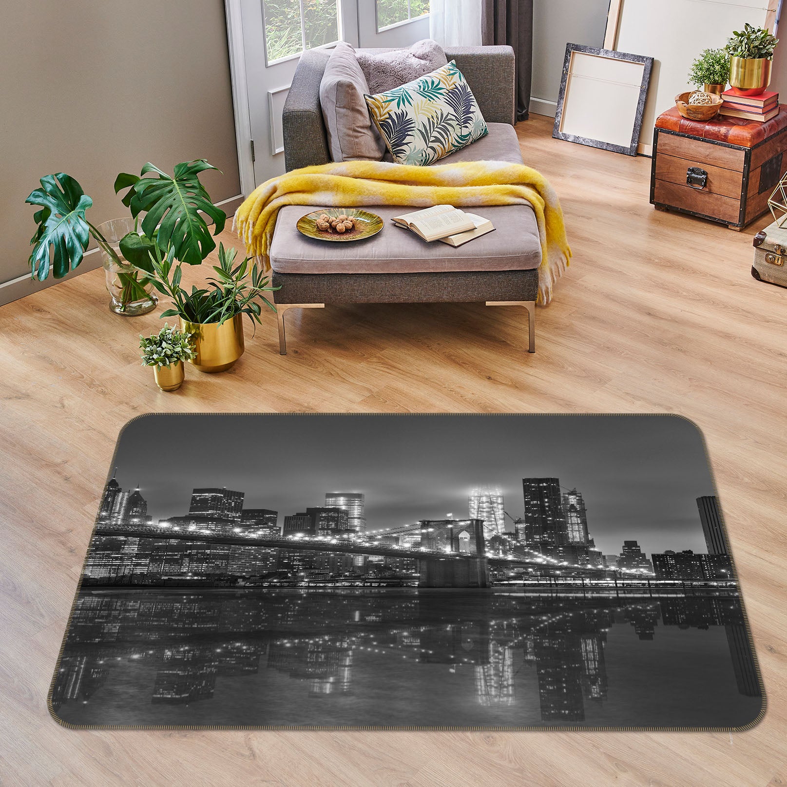 3D Grey City 1100 Marco Carmassi Rug Non Slip Rug Mat