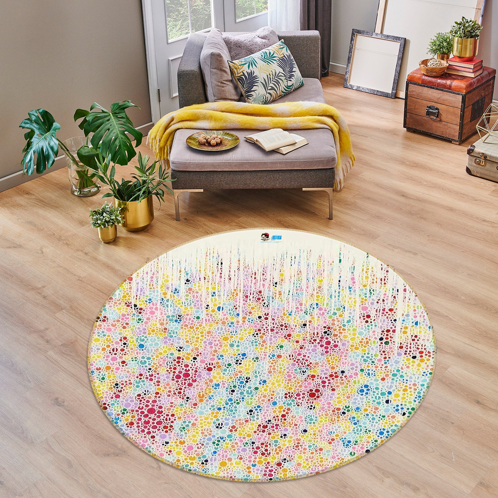 3D Colorful Texture 1305 Misako Chida Rug Round Non Slip Rug Mat