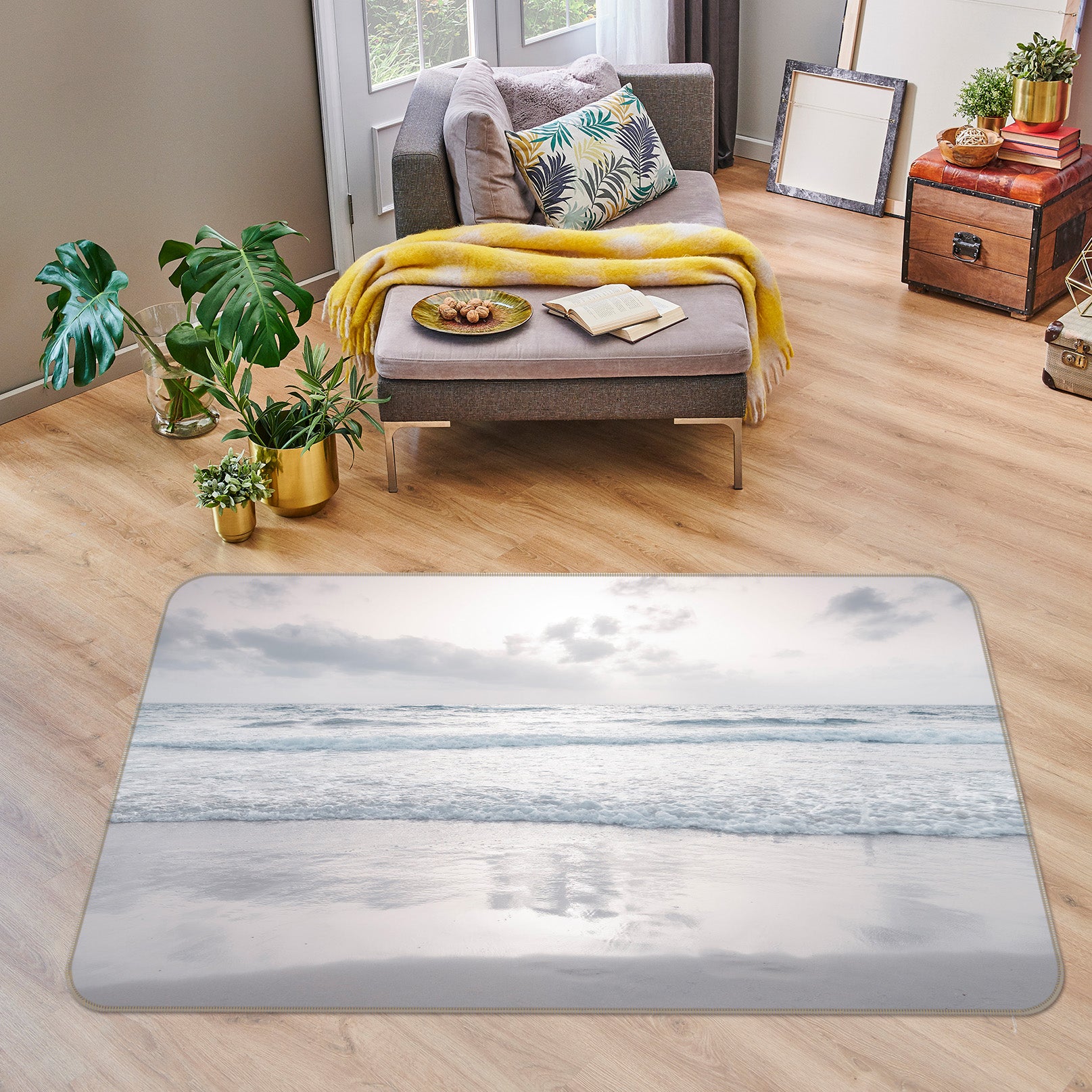 3D White Sea 121 Assaf Frank Rug Non Slip Rug Mat