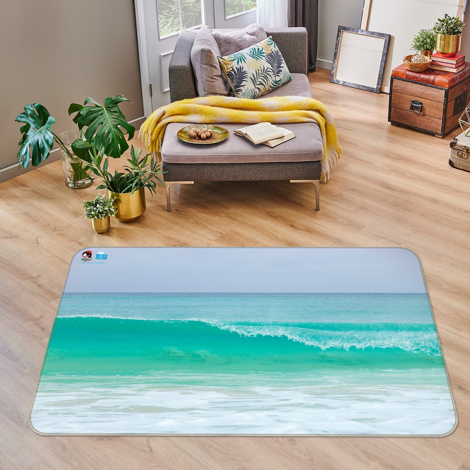 3D Blue Ocean 6831 Assaf Frank Rug Non Slip Rug Mat