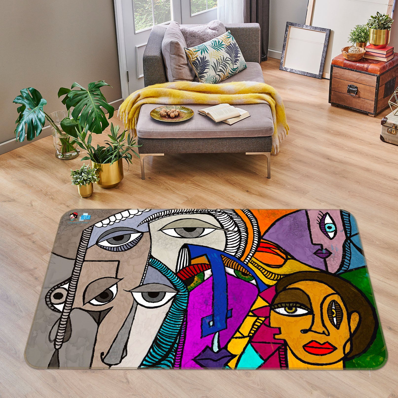 3D Comic Doodle 8202 Jacqueline Reynoso Rug Non Slip Rug Mat