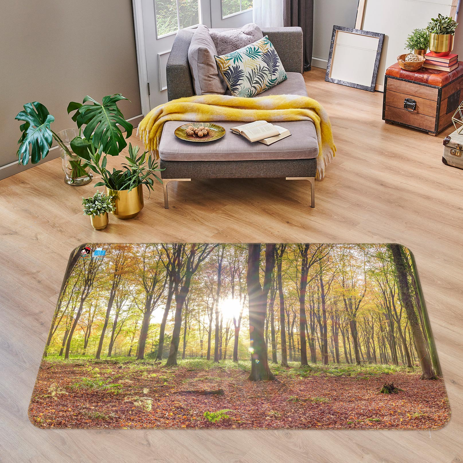 3D Sunshine Forest 6874 Assaf Frank Rug Non Slip Rug Mat