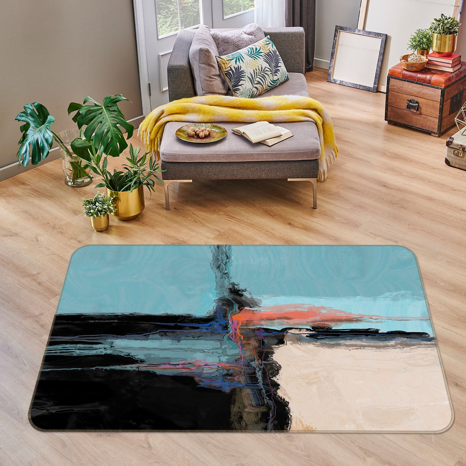 3D Ink Pattern 1001 Michael Tienhaara Rug Non Slip Rug Mat