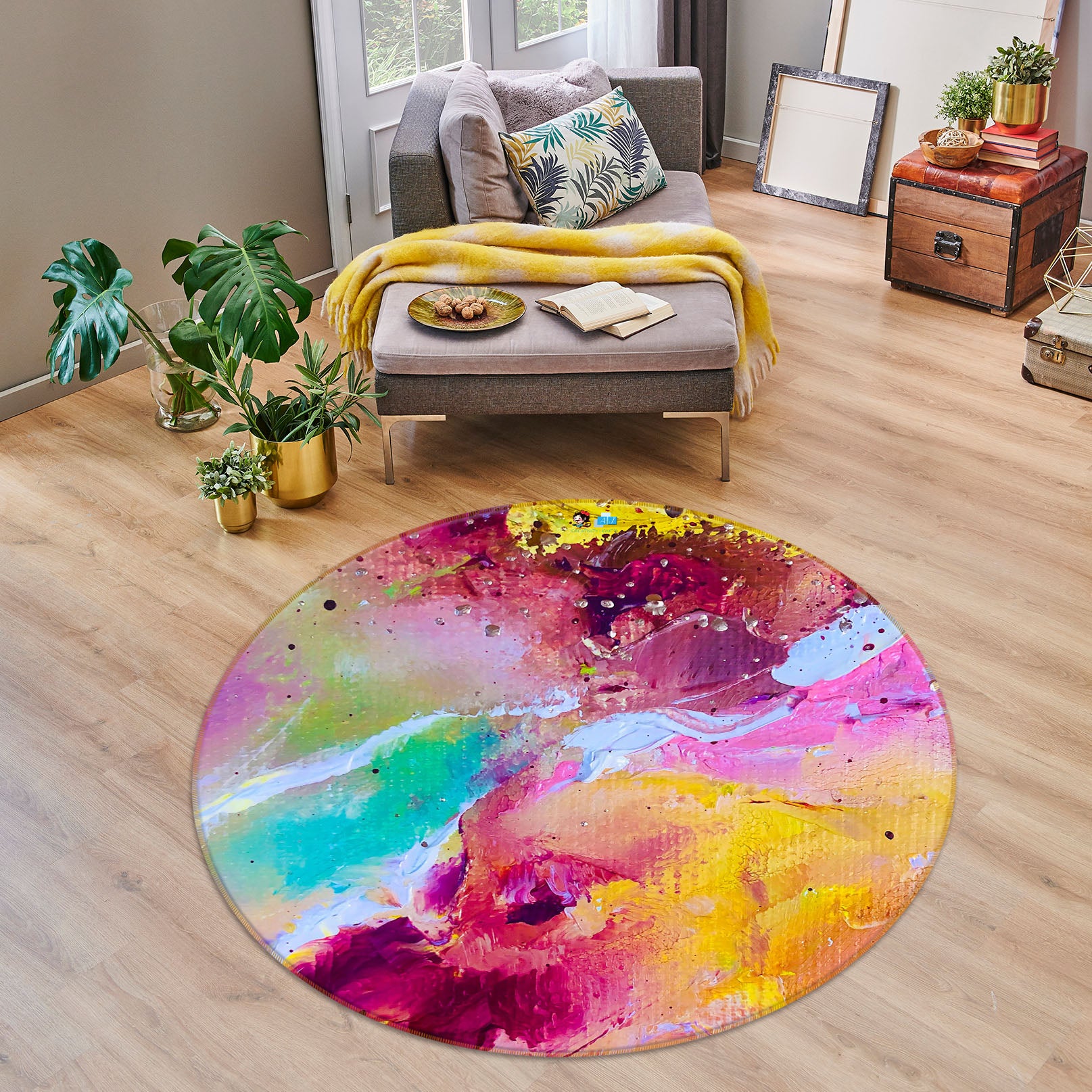 3D Color Painting 932 Skromova Marina Rug Round Non Slip Rug Mat