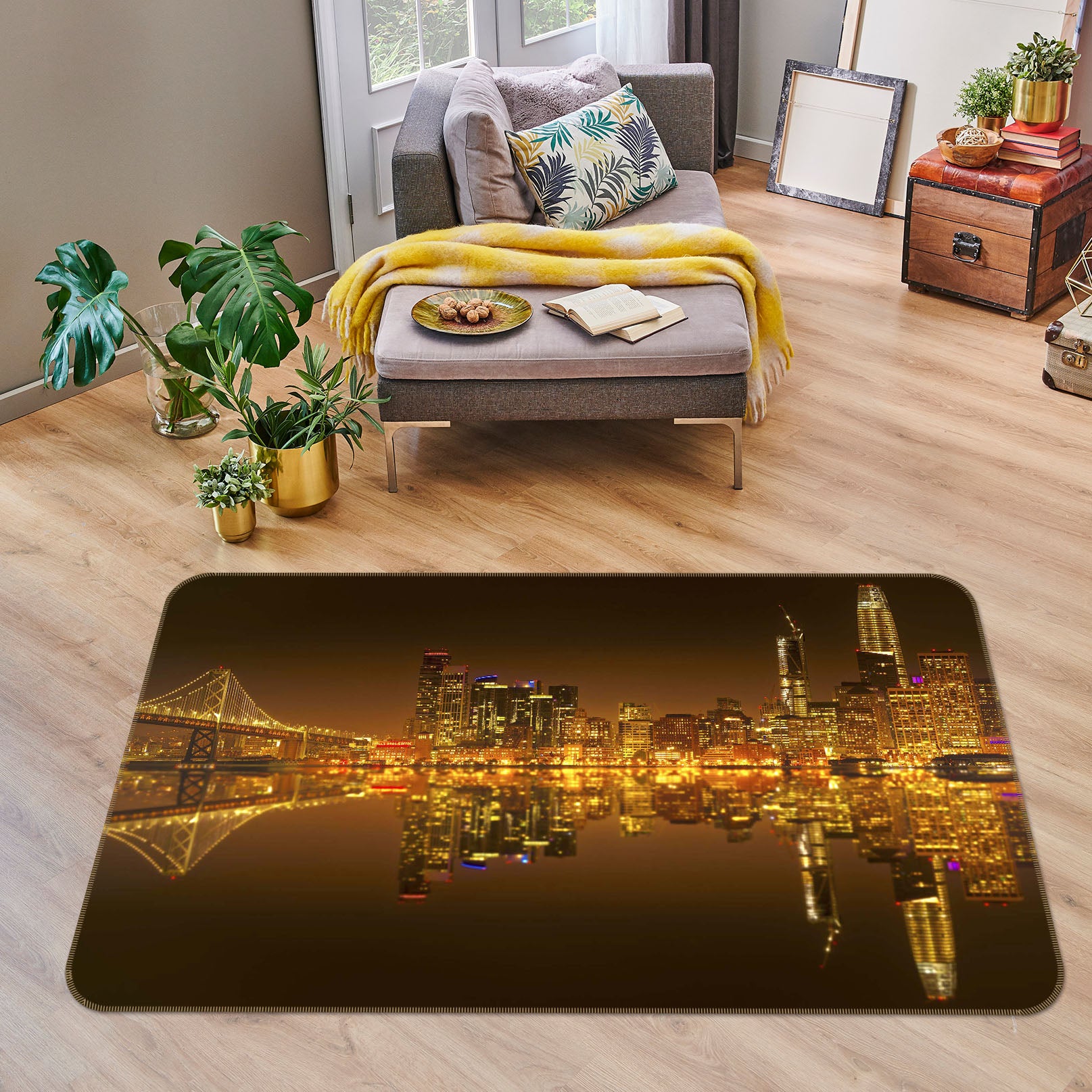 3D Golden Lights 1168 Marco Carmassi Rug Non Slip Rug Mat