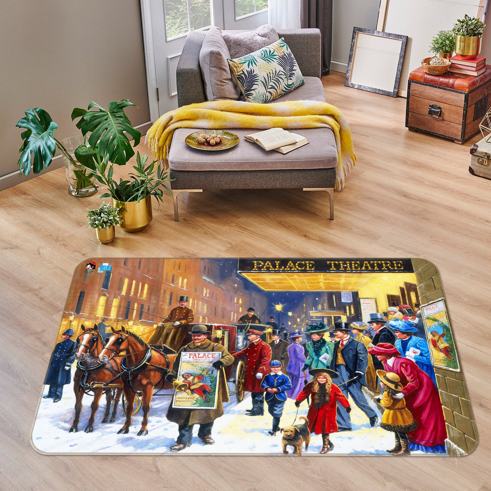 3D Street Carriage 009 Kevin Walsh Rug Non Slip Rug Mat